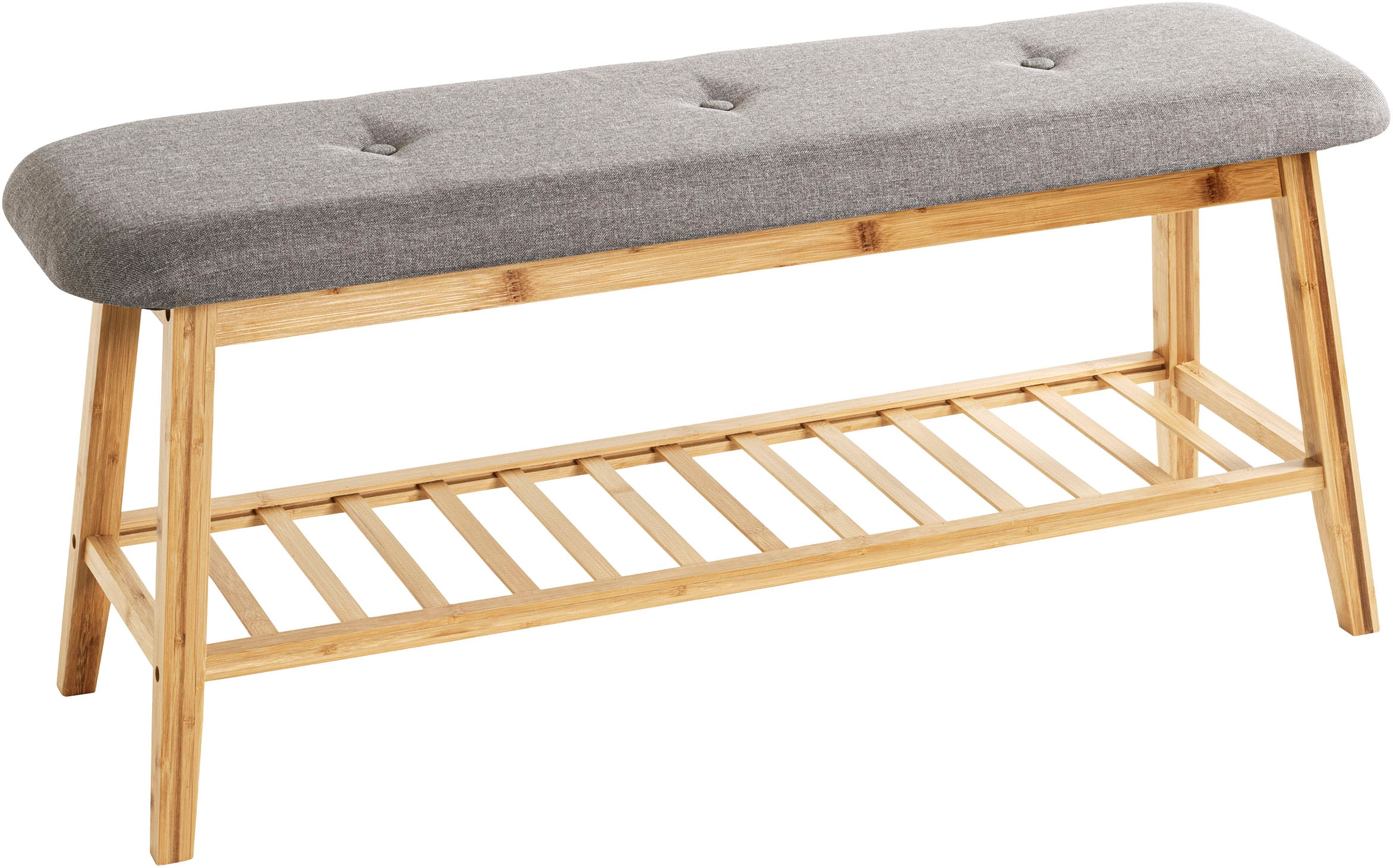 HAKU 1100000002199 "Flurbank, Garderobenbank, Sitzbank" rechteckig - aus Textil Grau - B/T/H 100/30/44 cm