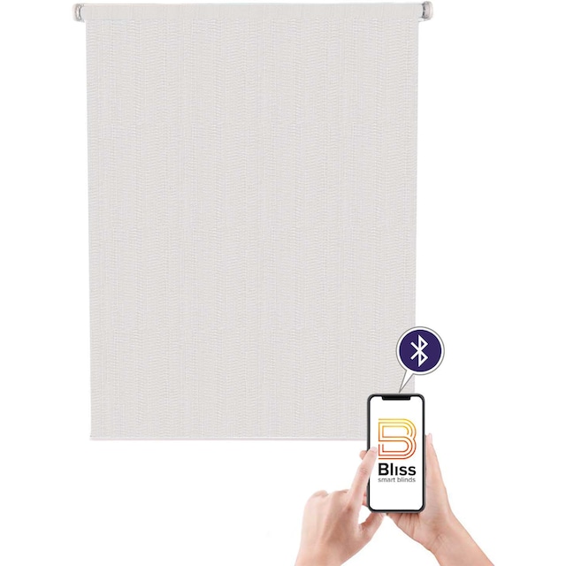 sunlines Elektrisches Rollo »Akkurollo Structure«, blickdicht, ohne Bohren,  appgesteuert via Bluetooth, weißer Fallstab auf Rechnung | BAUR