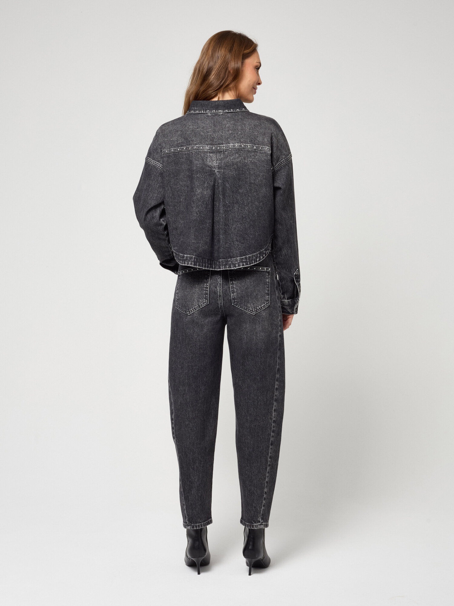 GANG Jeansjacke »94LUNA CROPPED« ohne Kapuze mit Hemdkragen