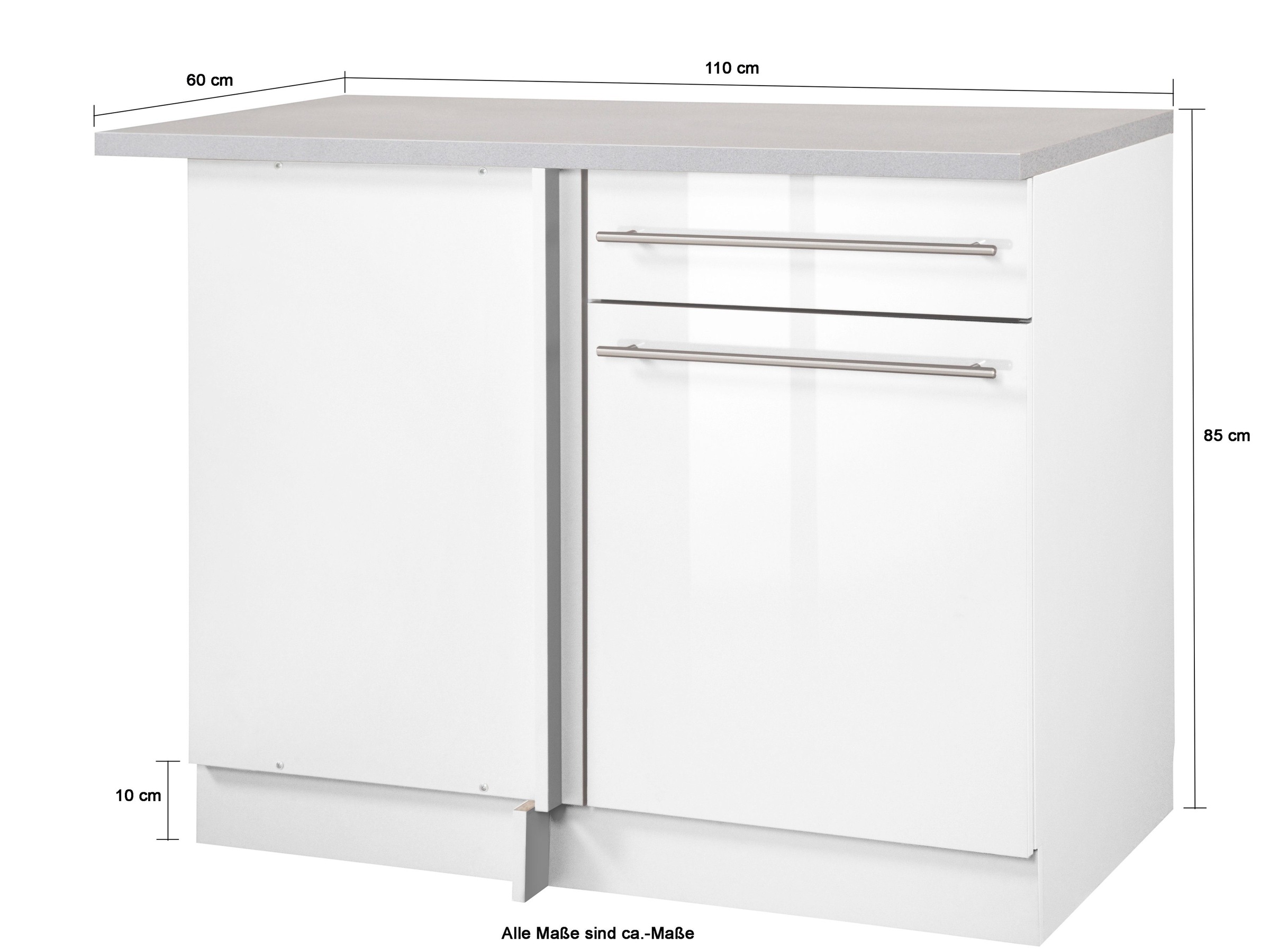 wiho Küchen Eckunterschrank »Chicago«, 110 cm breit, für eine optimale Raumnutzung