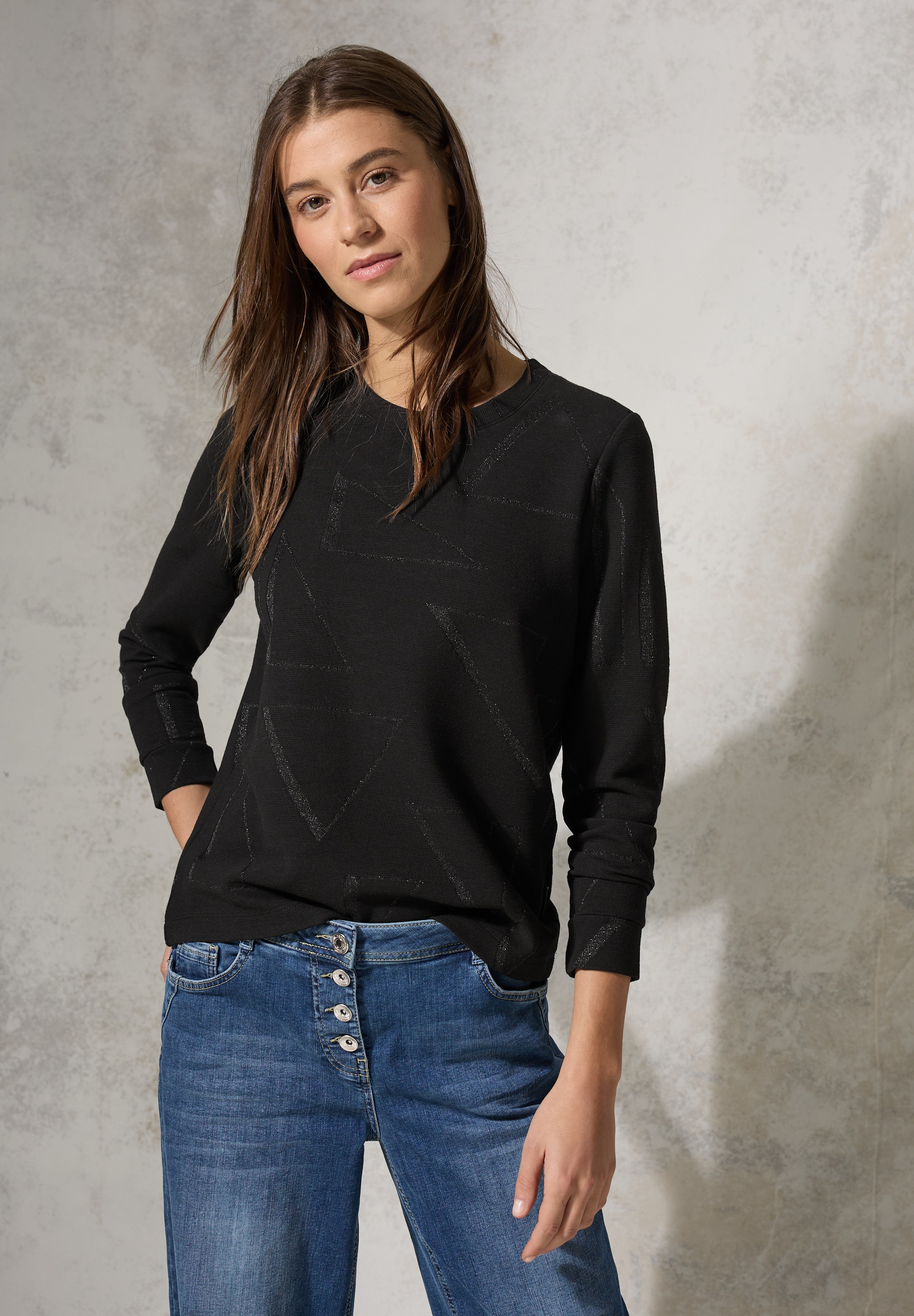 Cecil Langarmshirt mit Glitzer-Details