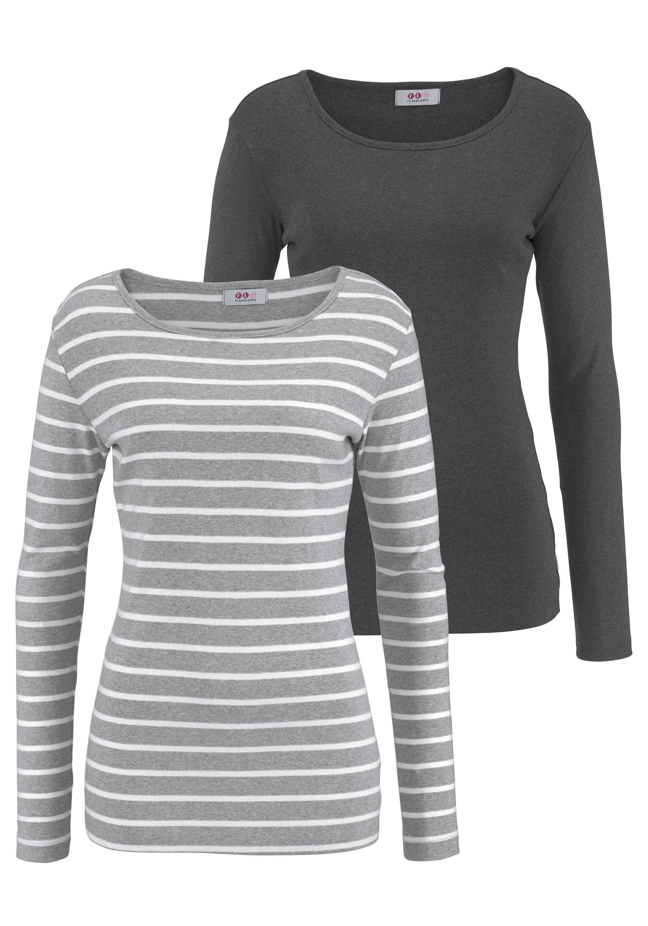 Flashlights Langarmshirt, 2 Stk. Langarm, sehr figurbetonter Schnitt, aus 1 günstig online kaufen