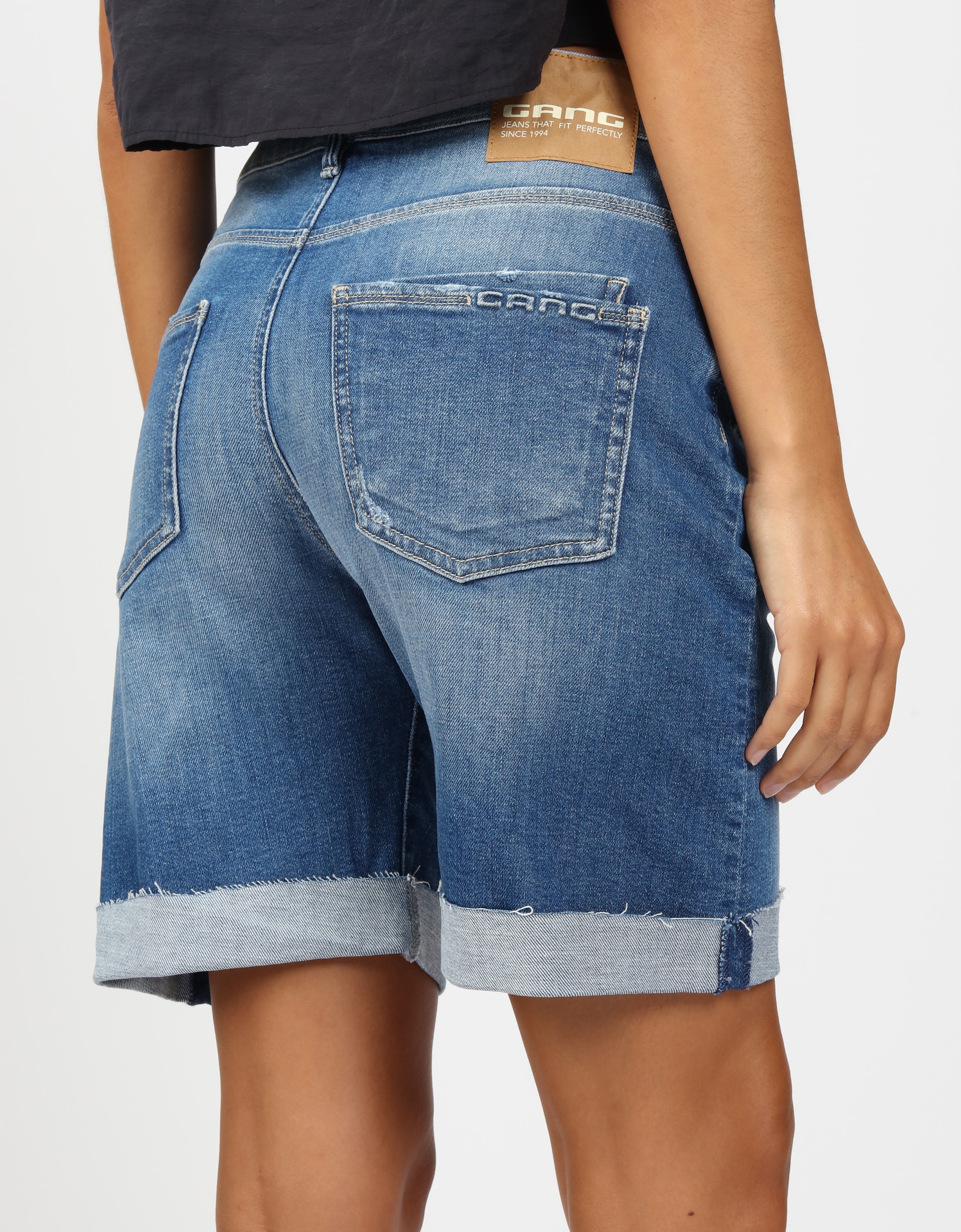 GANG Jeansbermudas »94IDA BERMUDA«, mit gekrempeltem Saum