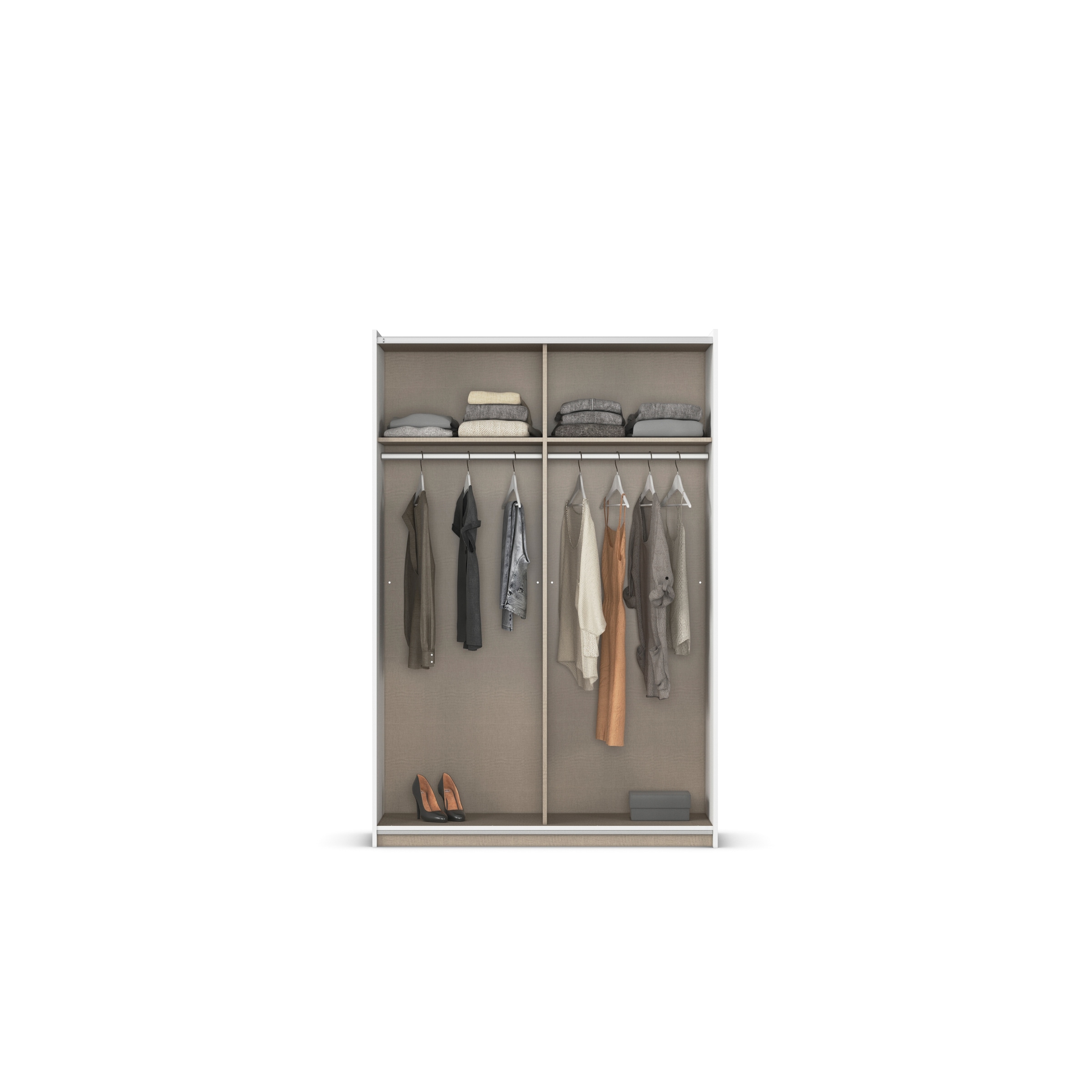 rauch Schwebetürenschrank »Kleiderschrank Schrank Garderobe Schlafzimmerschrank OXFORD«, (in 3 verschiedenen Ausstattungen BASIC/CLASSIC/PREMIUM), mit Griffleisten aus Metall, auch für kleinere Räume MADE IN GERMANY