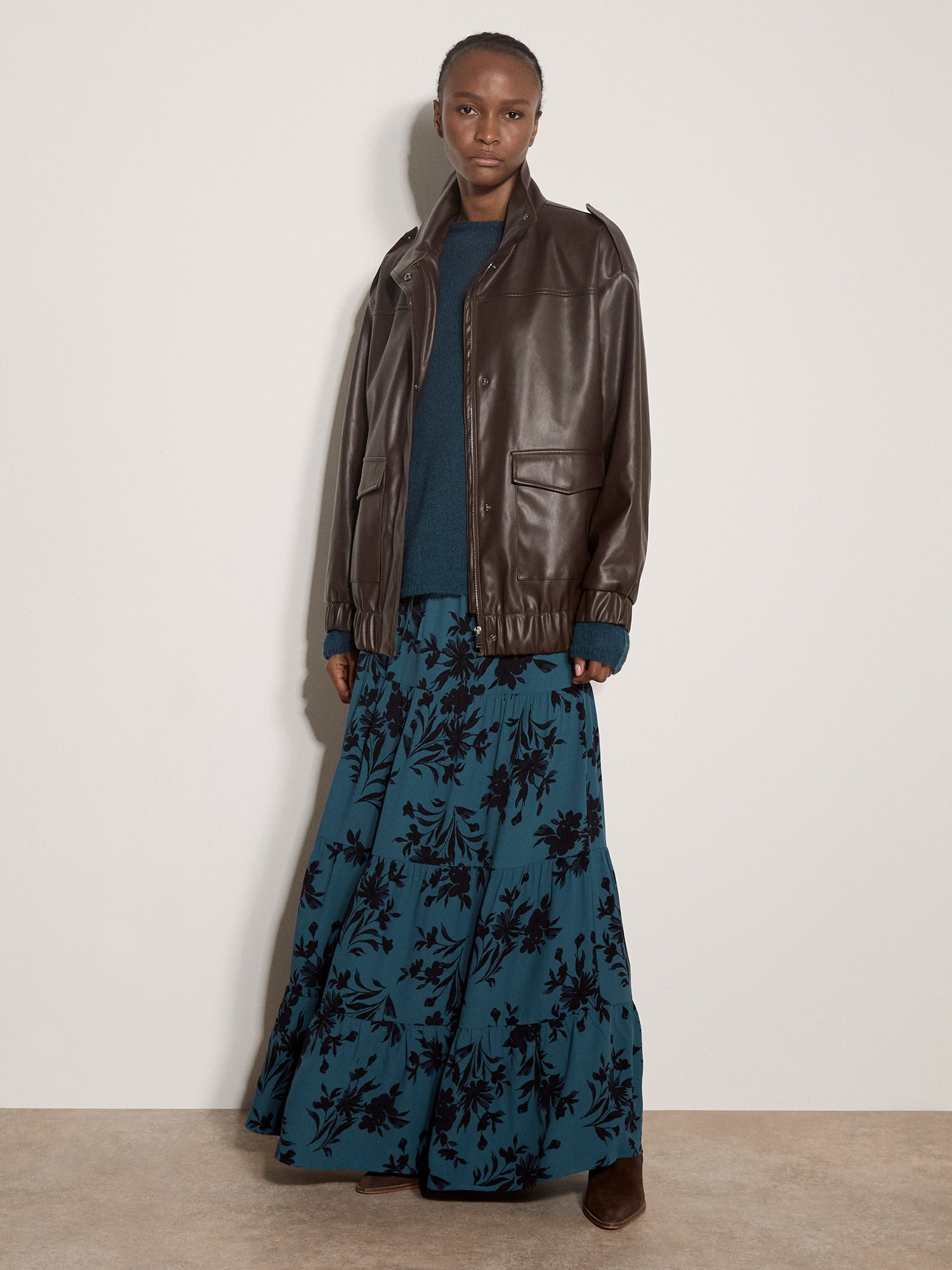 Apricot Bomberjacke »Oversized-Lederimitatjacke« Verdeckter Verschluss