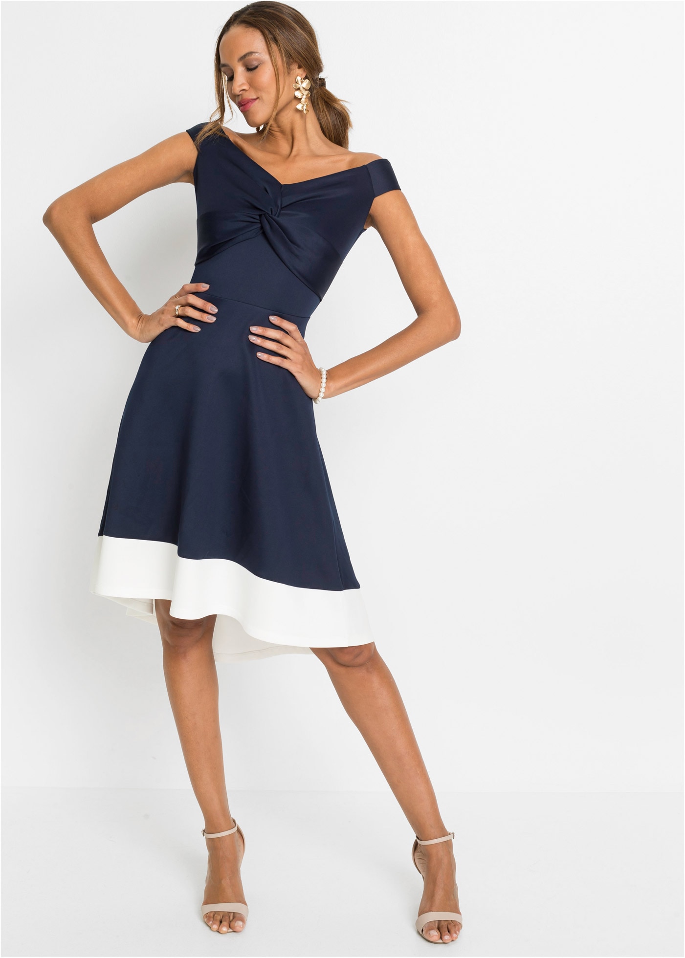bonprix Off-Shoulder-Kleid für festliche Anlässe, aus festem Scuba-Stoff, m günstig online kaufen
