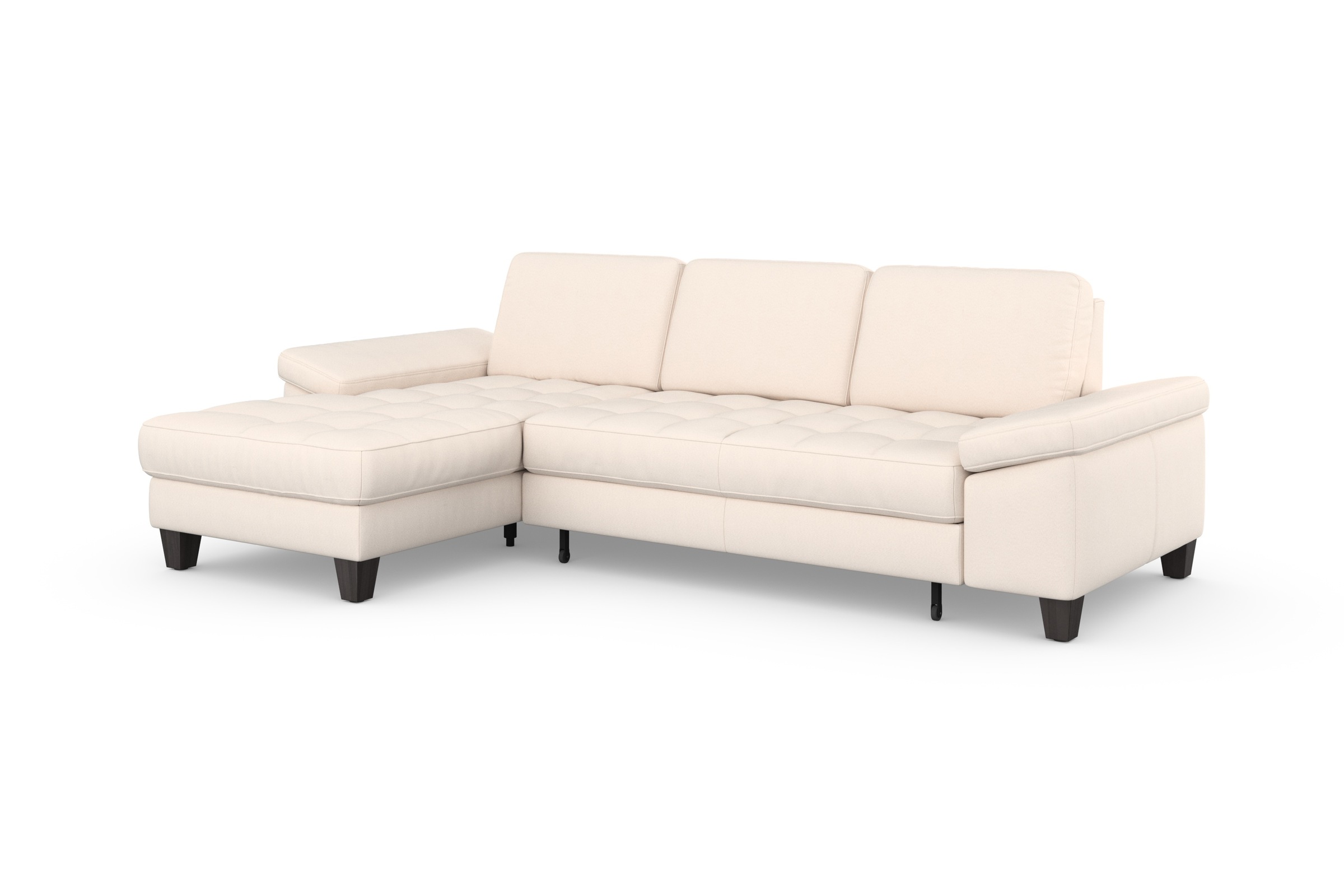 Ecksofa SIT & MORE "Westham L-Form", beige (creme), B:275cm H:88cm T:172cm, 100% Polyester, Sofas, Ecksofa, Recamiere, mit oder ohne Bettfunktion, Bettkasten, Füße wengefarben 9