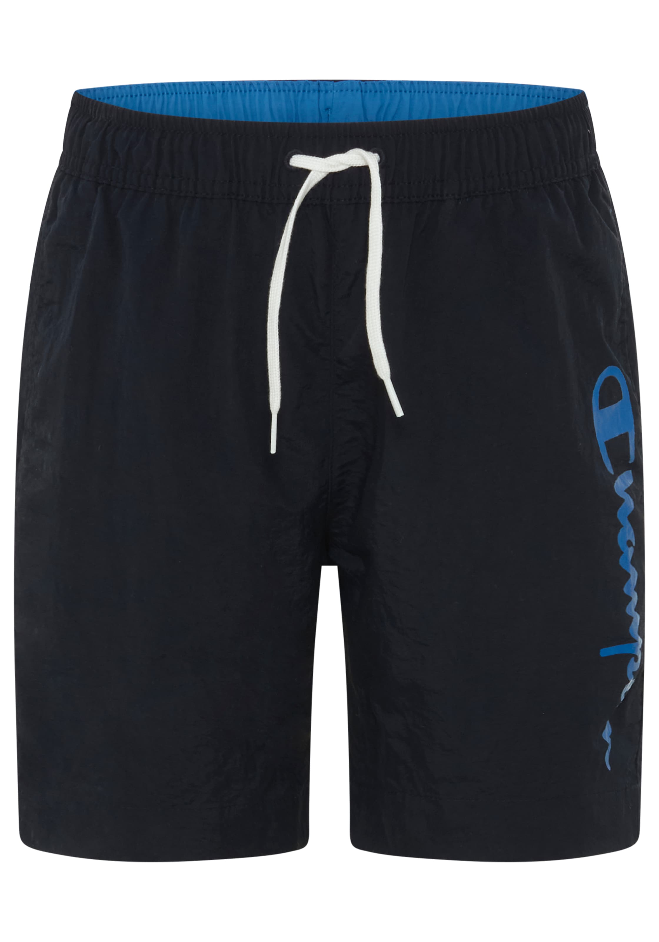 CHAMPION Kinder Badeshorts "Boys' beach shorts with big Logo", schwarz, Gr. L, Polyamid, Badehosen, für Kinder und Jugendliche geeignet, mit