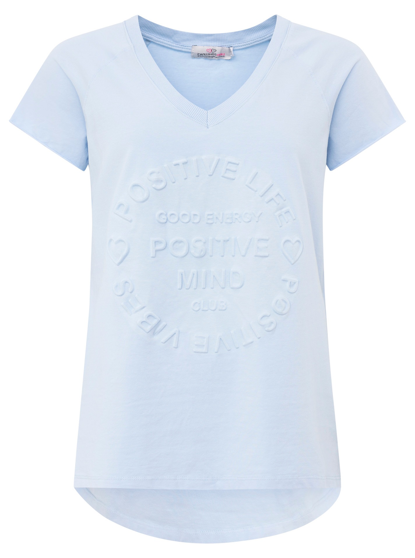 Zwillingsherz Kurzarmshirt "Oversizedshirt Stempeldruck "Positive Mind"", m günstig online kaufen