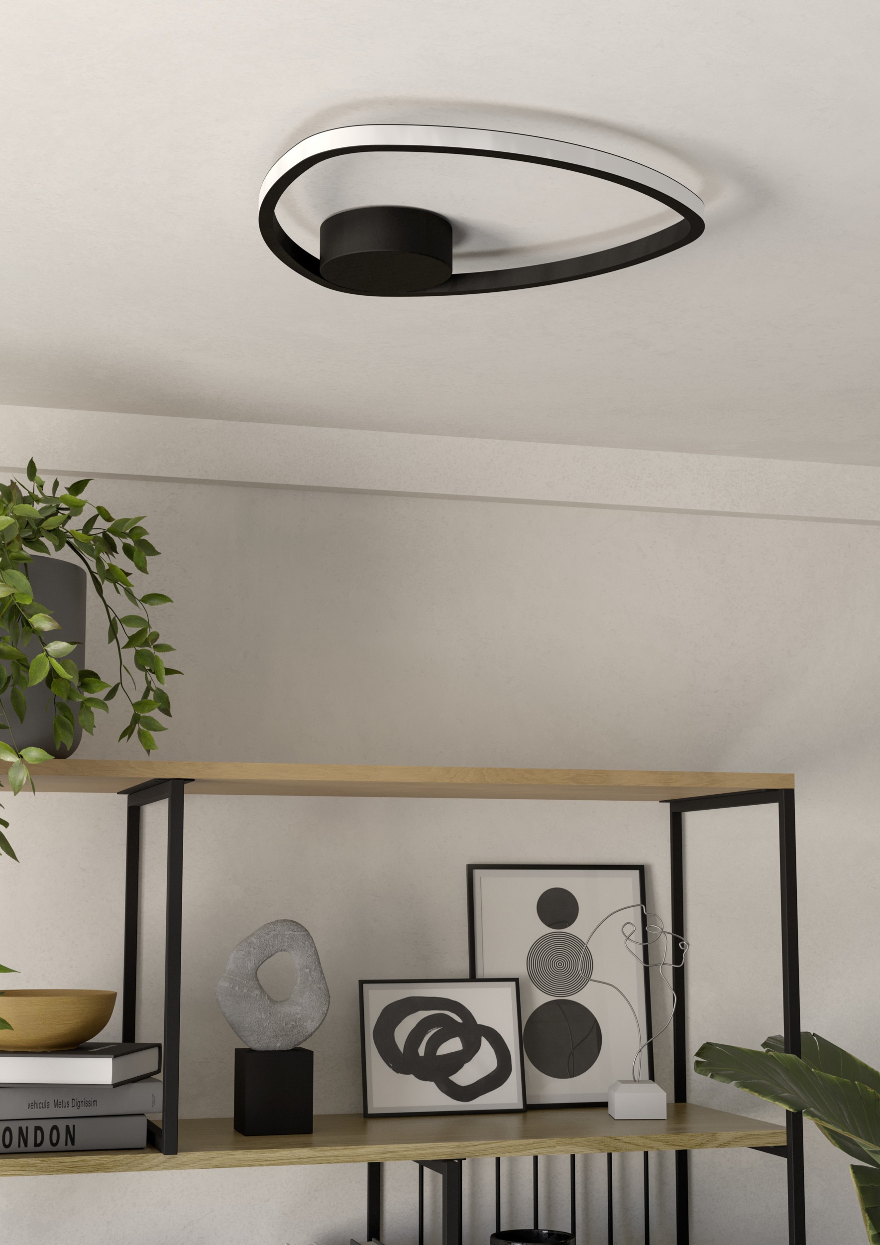 EGLO LED Deckenleuchte »MOSCHELLA Deckenlampe - Stahl, Alu - LED - 9,7W - IP20« LED-Modul 1 Stk. Kaltweiß | Neutralweiß | Warmweiß Wohzimmerlampe, Esszimmerlampe, Flur, Schlafzimmer, H4 x Ø37,5 cm