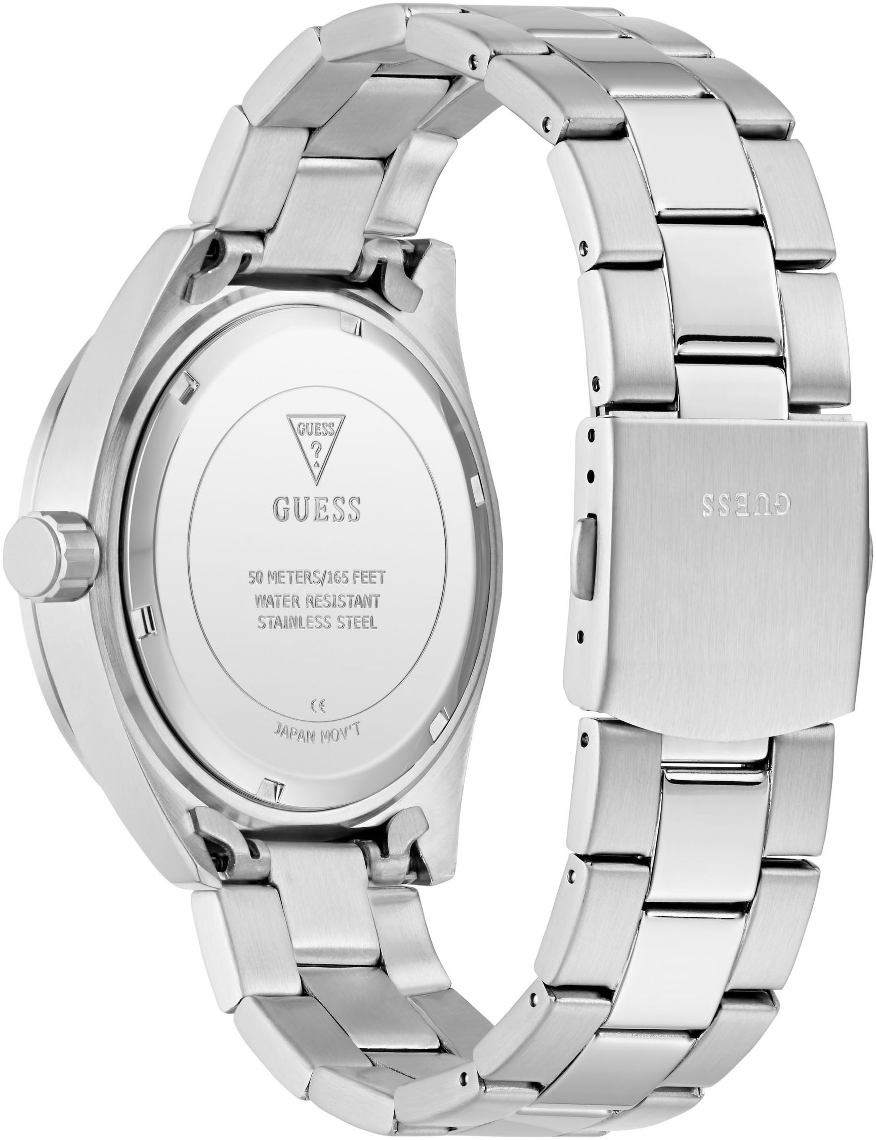 Guess Multifunktionsuhr »LETTERMAN«, Quarzuhr, Armbanduhr, Herrenuhr, Datum, Wochentag, Edelstahlarmband