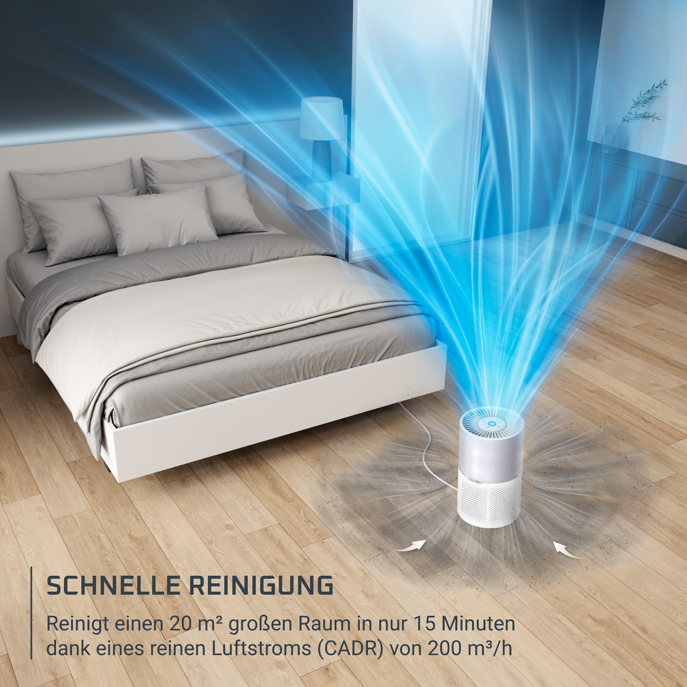 Rowenta Luftreiniger »Pure Air Compact, Echtzeit-Luftqualitätsanzeige« für 52 qm Räume 3-in-1 Filterung, Energieeffizienter Luftreiniger mit Digitalmotor