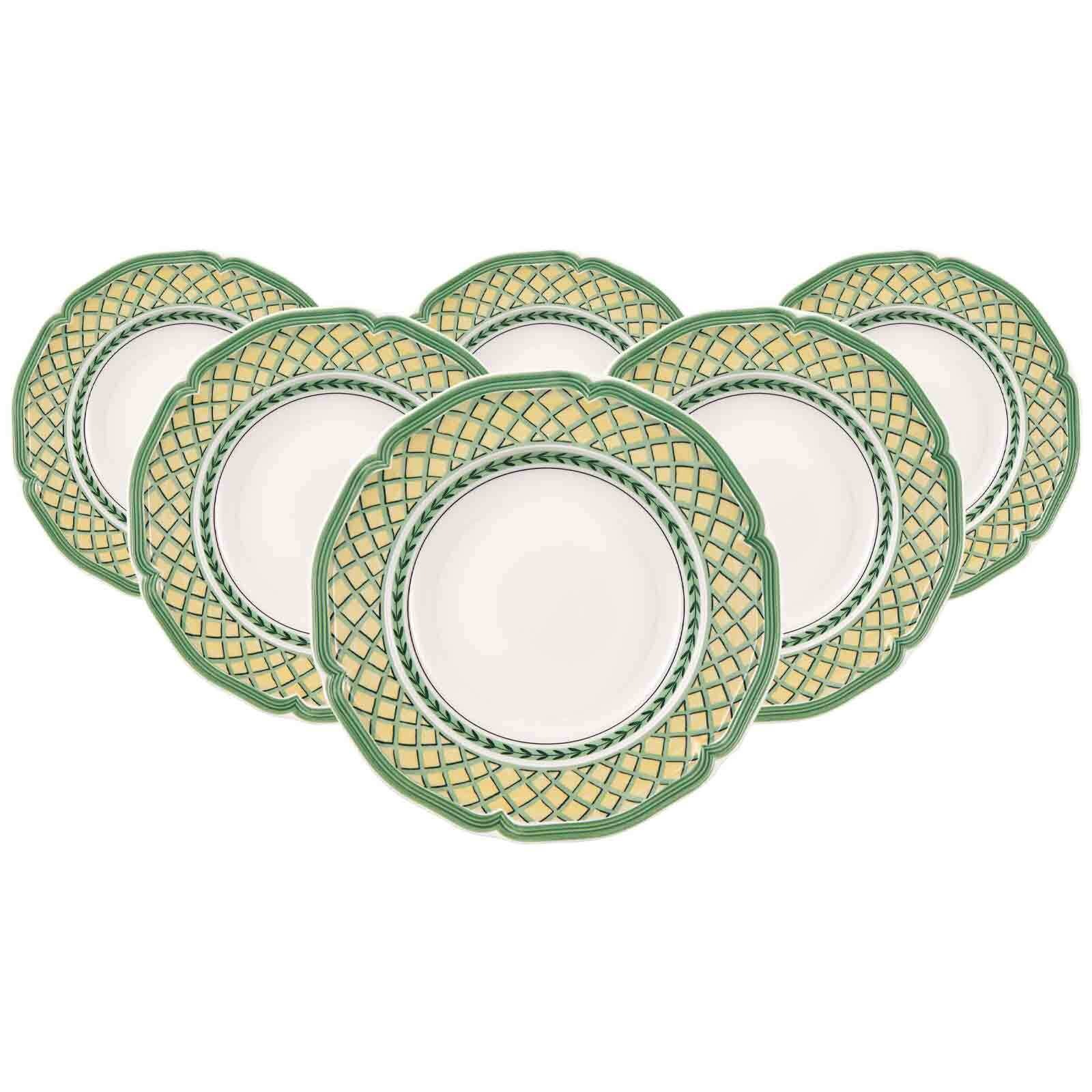 VILLEROY & BOCH Suppenteller "Suppenteller French Garden Orange ø 22,8 cm 6er Set bunt", L:22,8cm, bunt, Speiseteller