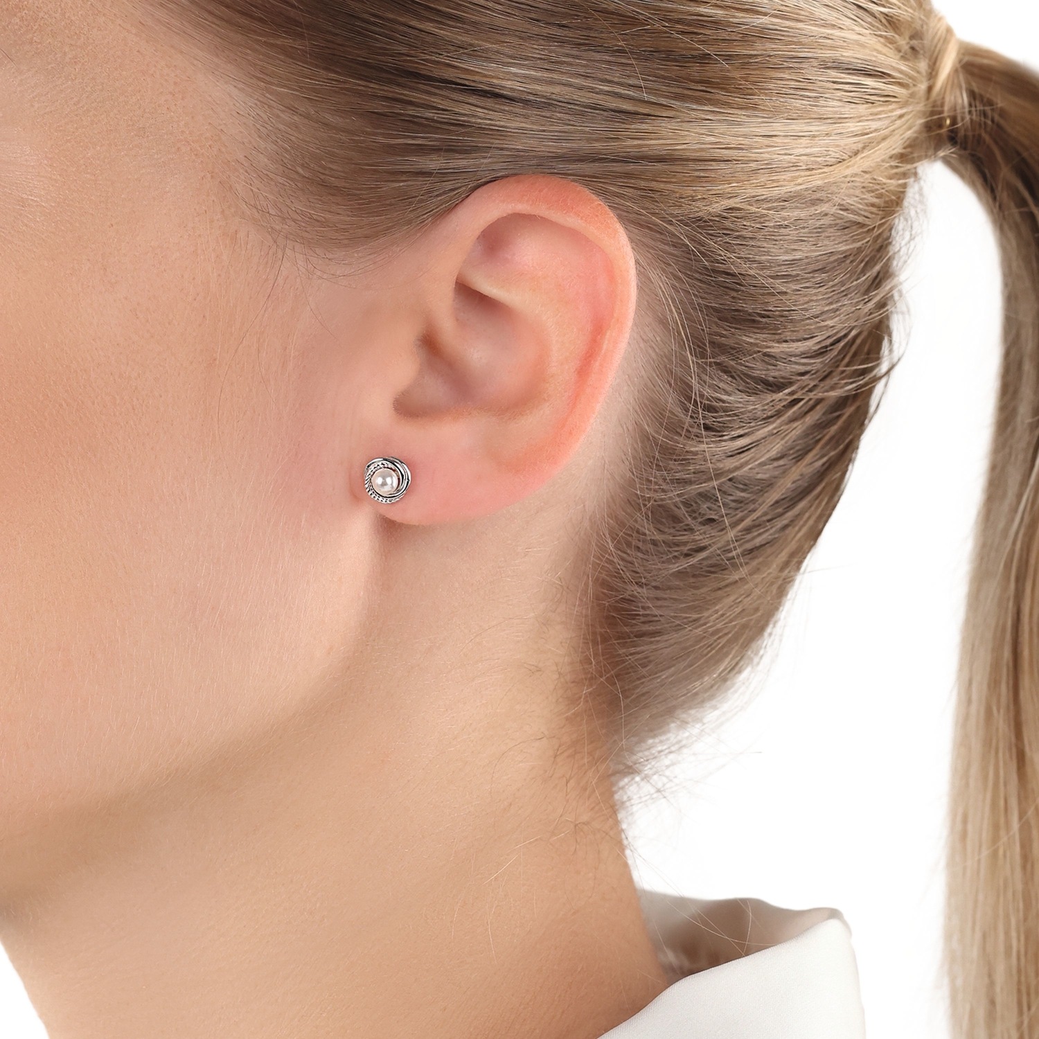 Amor Paar Ohrstecker »Knoten-Optik, 2038058«, mit Muschelkernperle