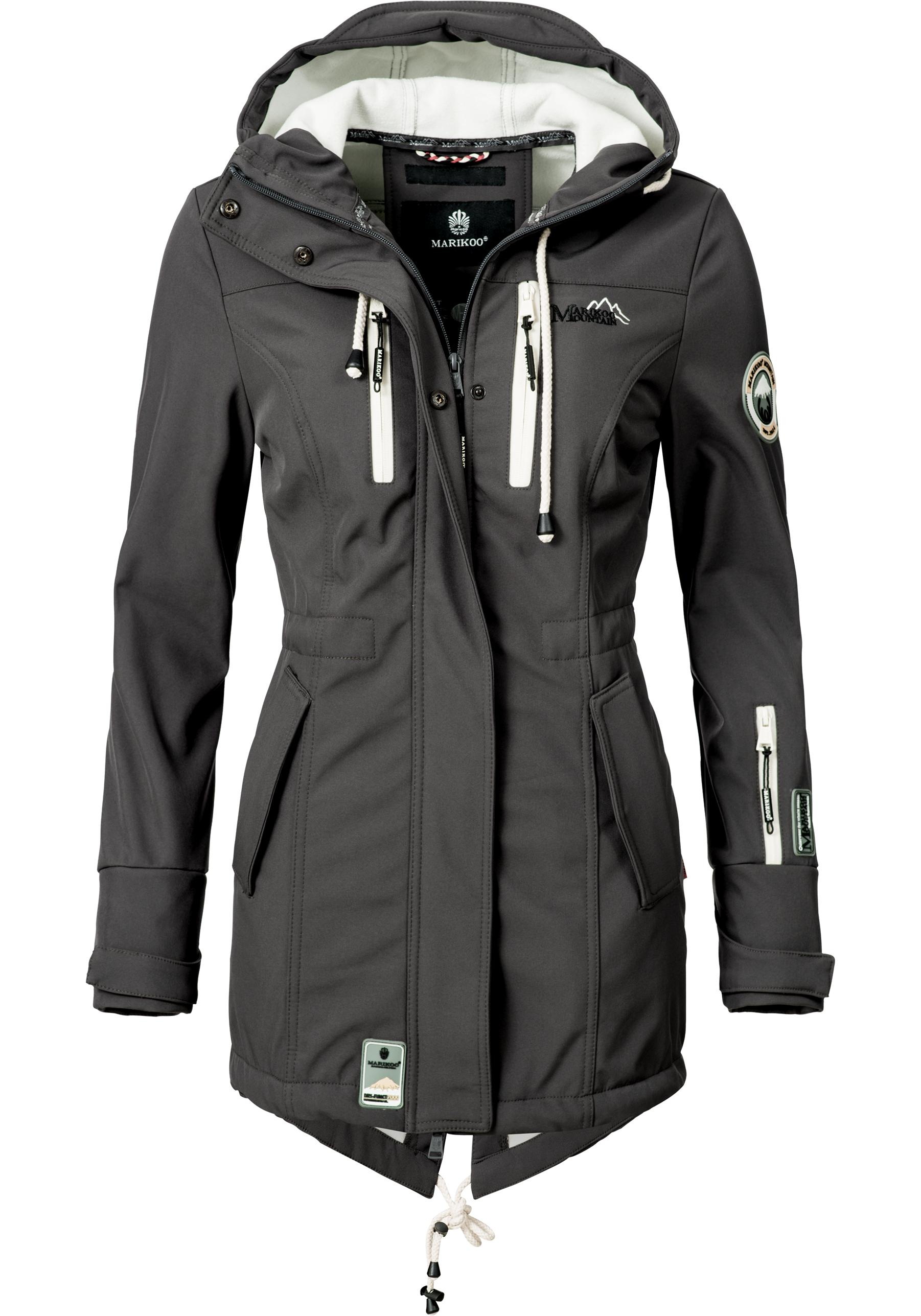 Marikoo Funktionsmantel "Zimtzicke", sportlicher Softshell Parka mit Kapuze