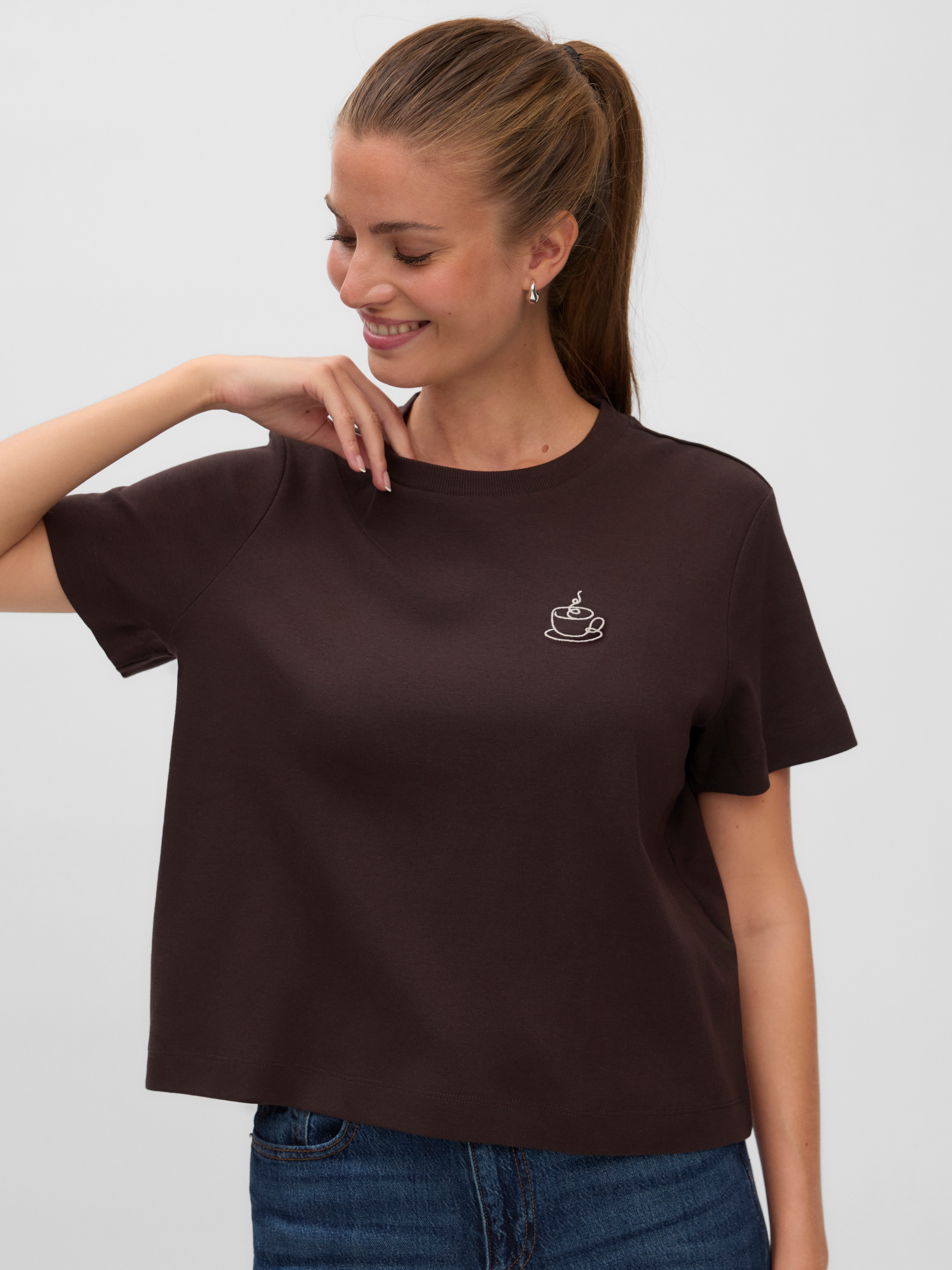 Vero Moda "VMSARA METTE SS TOP BOX JRS GA NOOS" Baumwolle, regular fit