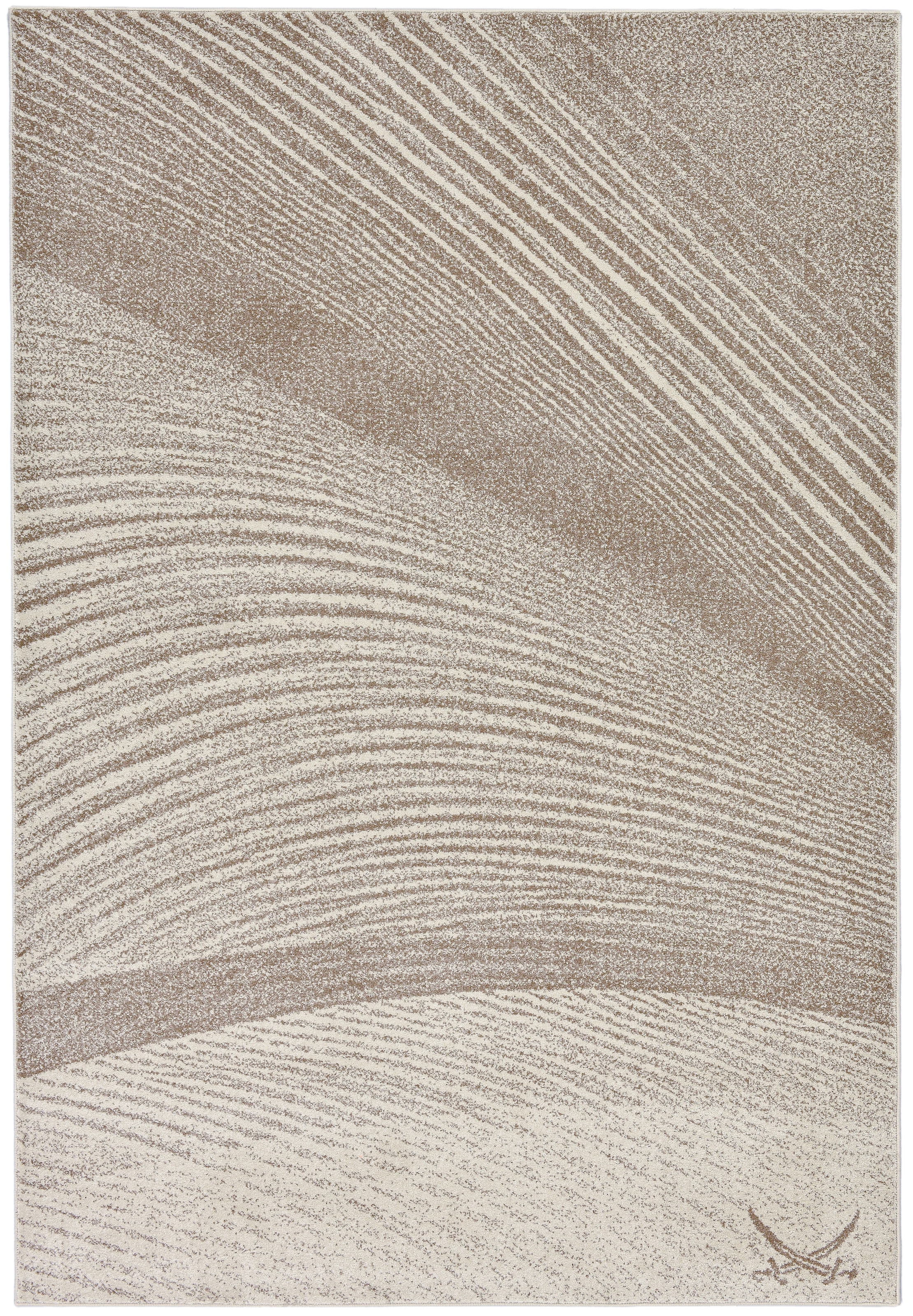Sansibar Teppich »Heide SA-038« rechteckig 10 mm Höhe modernes Design, Motiv: gekreuzte Säbel, Wohnzimmer