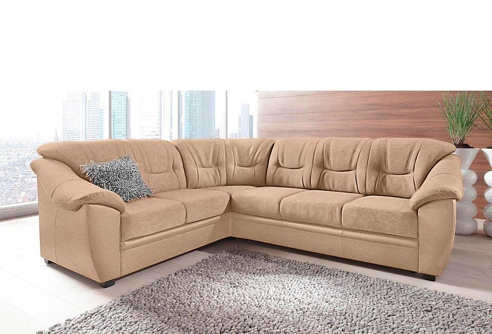 sit&more Ecksofa "Savona L-Form, B: 262 cm" optional Bettfunktion, Federker günstig online kaufen