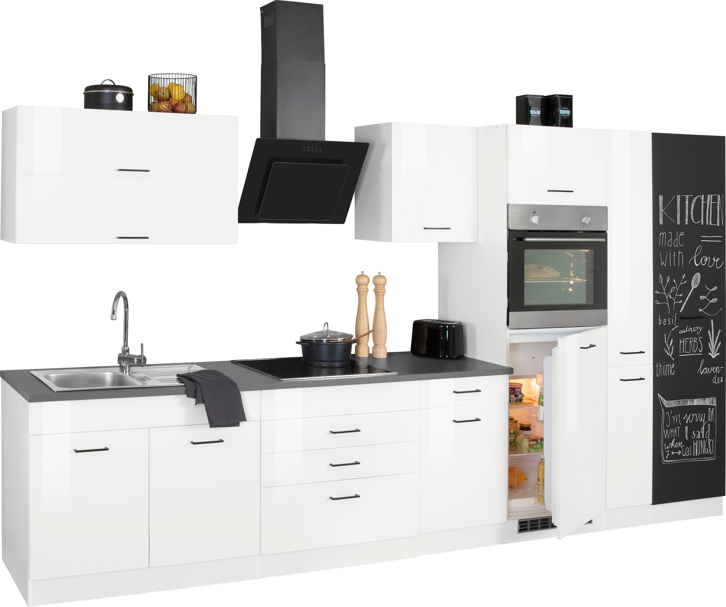 HELD MÖBEL Küchenzeile Breite mit cm | E-Geräten, kaufen 370 BAUR »Trier«