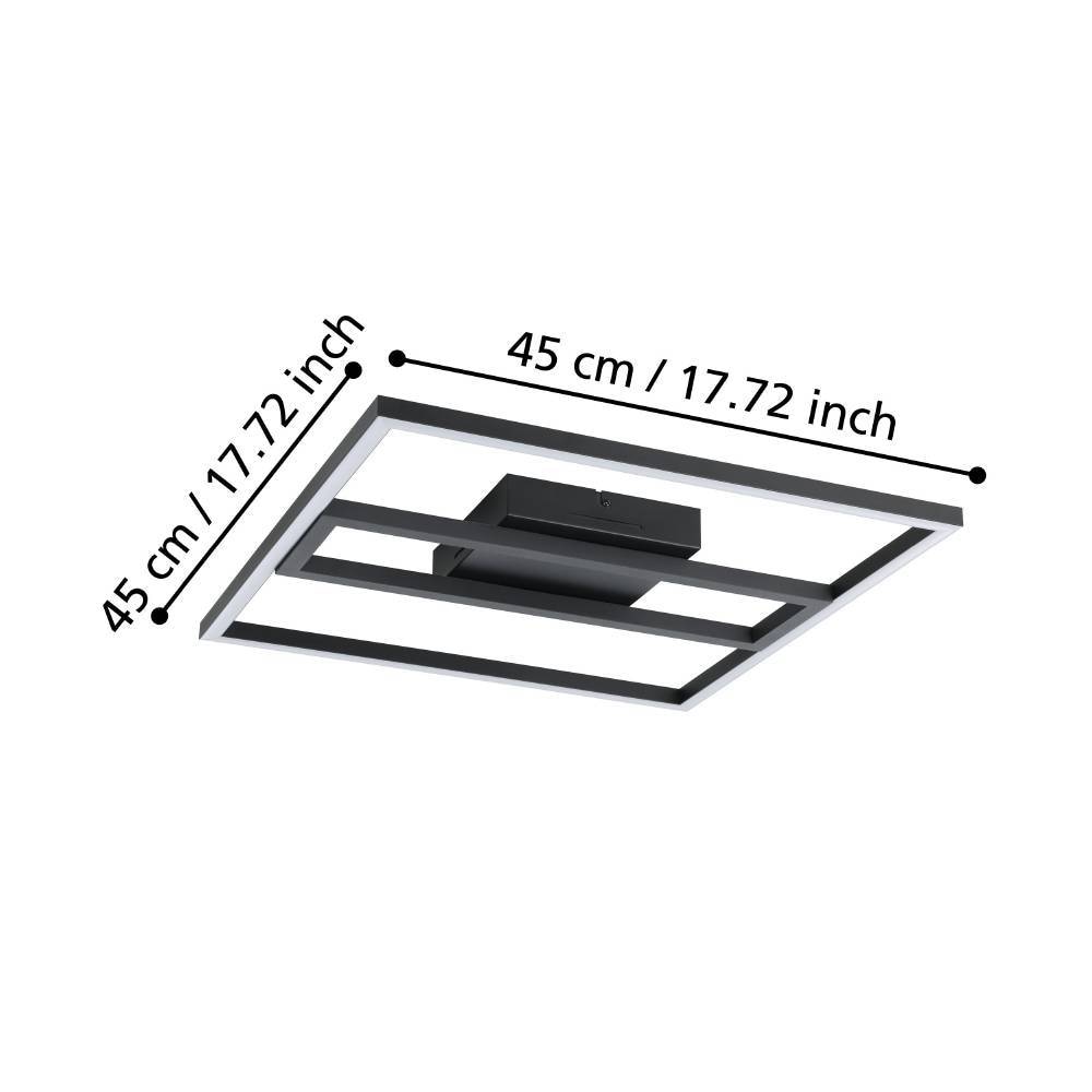 EGLO Deckenleuchte »CALAGRANO-Z«, 1 flammig-flammig, ZigBee, App und Sprachsteuerung Alexa,RGB Backlight, dimmbar, 45x45 cm