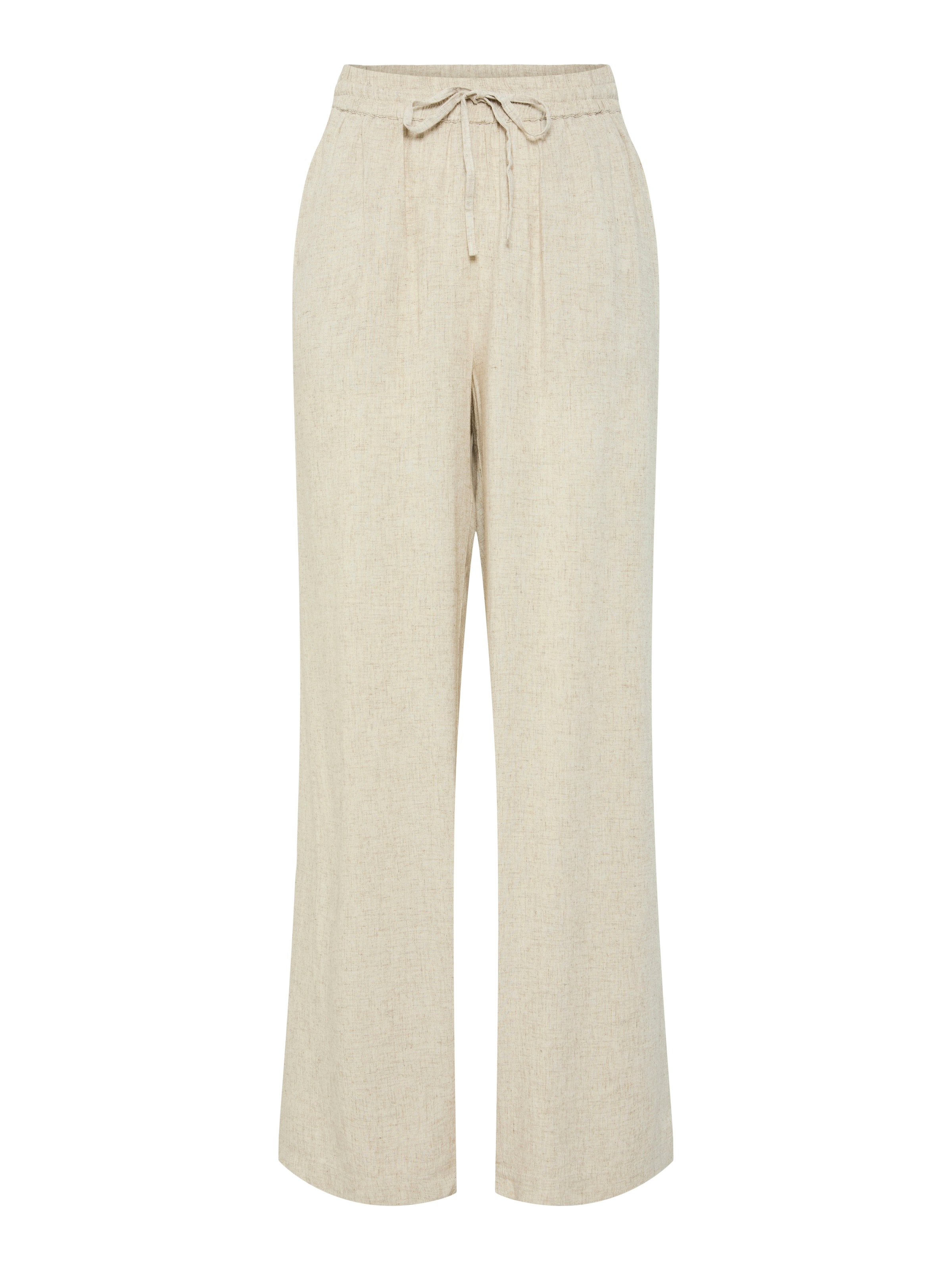 pieces Schlupfhose »PCPIA HW WIDE PANTS WVN NOOS«, mit Leinen