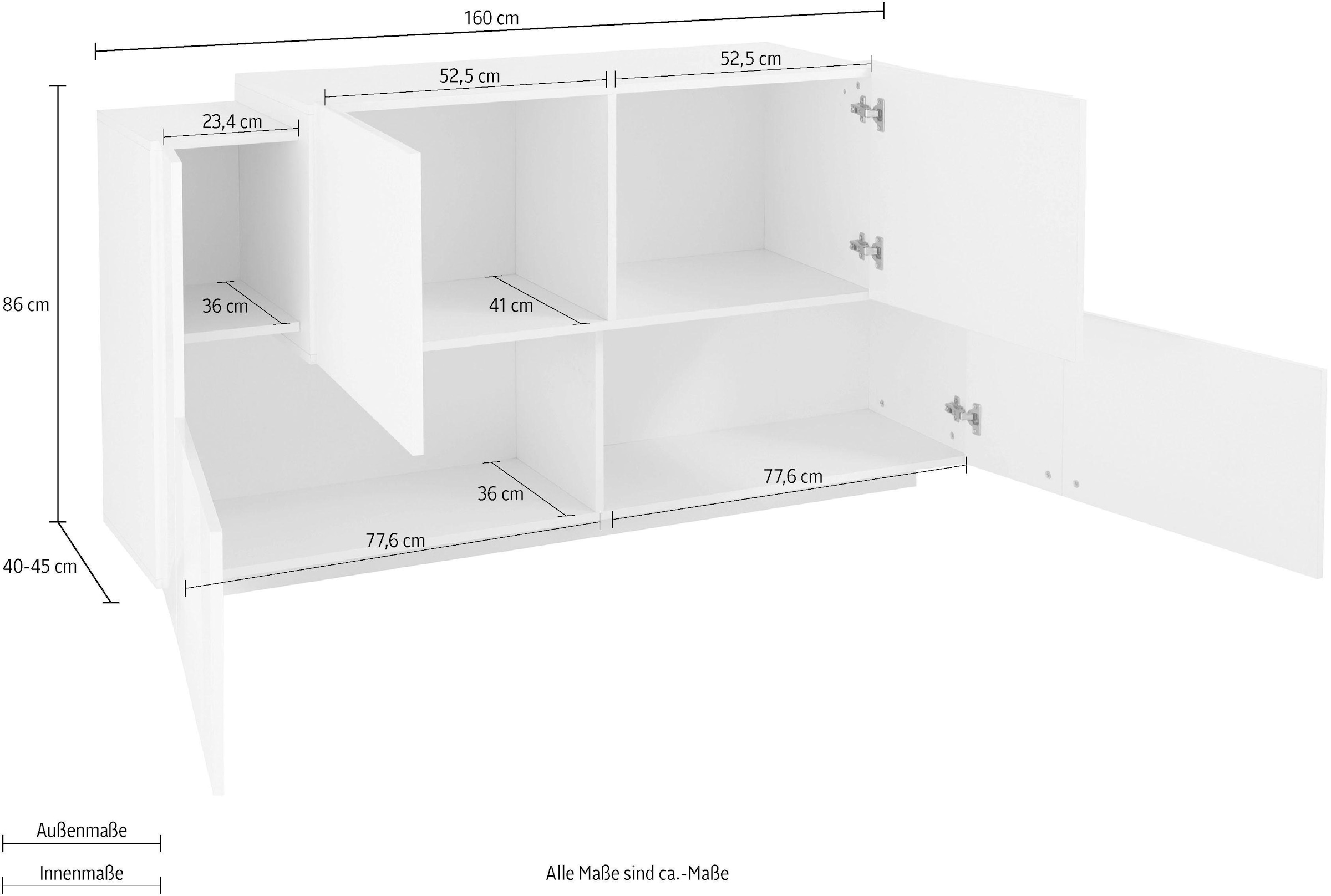 Tecnos Sideboard »Coro«, Breite ca. 160 cm | BAUR