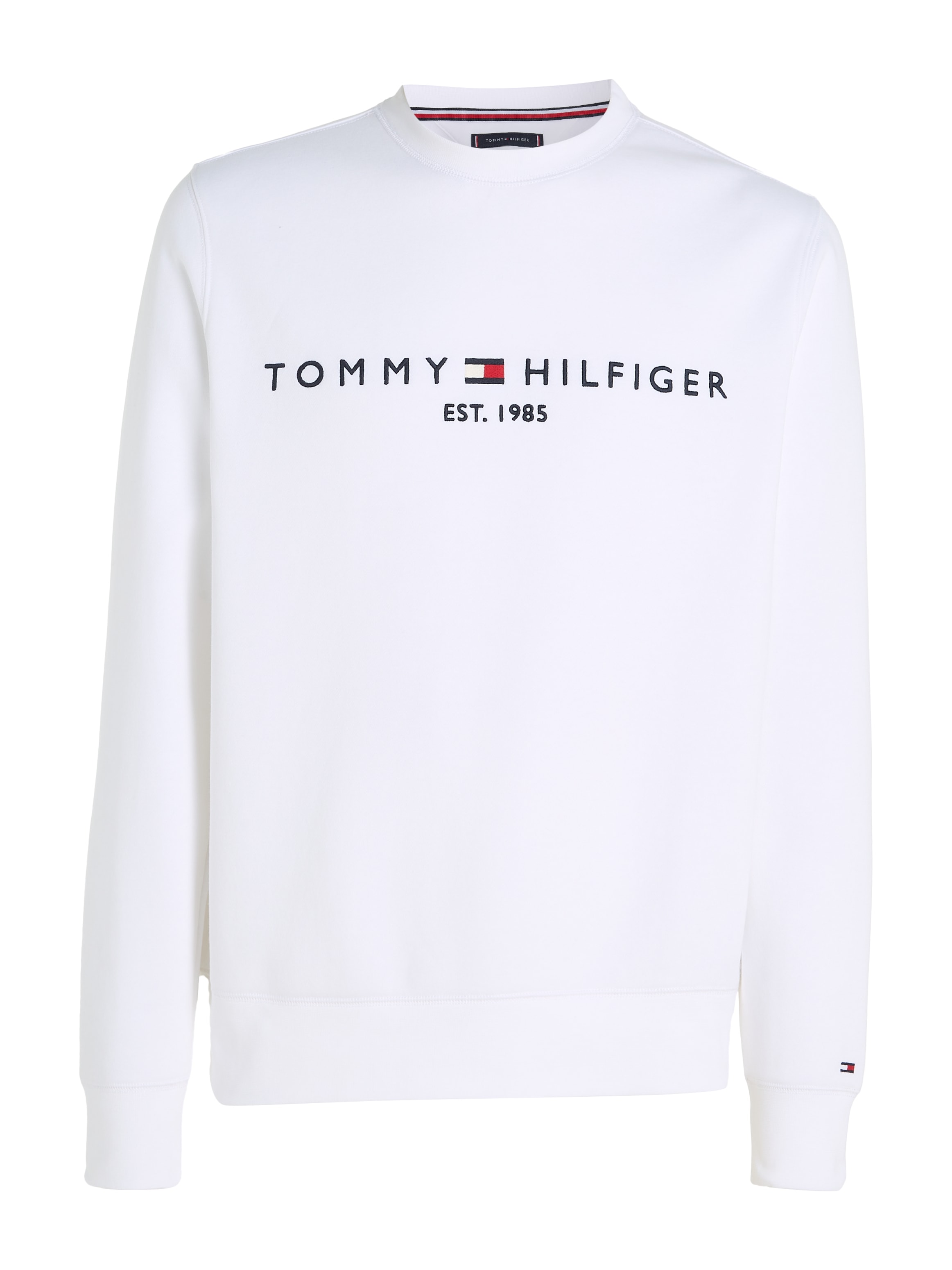 Tommy Hilfiger Herren-Sweatshirt aus Bio-Baumwolle in Grau mit  Rundhalsausschnitt