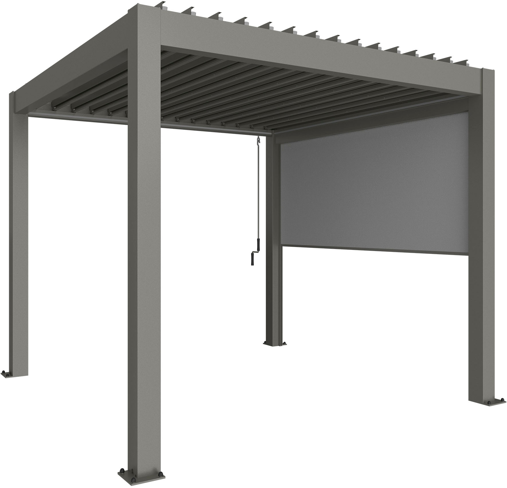 Biohort Rollo "Sonnenschutzrollo für 3m-Seite von biohort Pergola" Lichtschutz Sonnen- und Blendschutz mit ZIP-Funktion, stufenlos verstellbar
