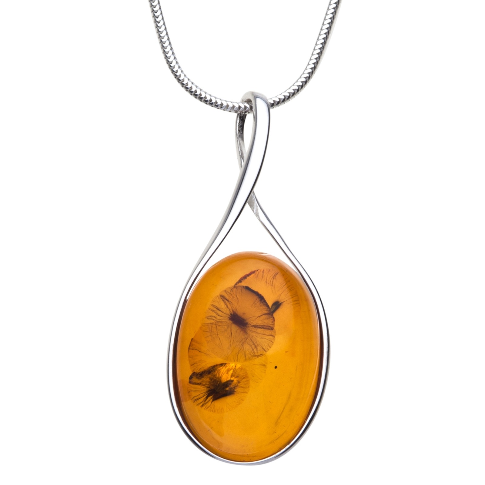Kette mit Anhänger OSTSEE-SCHMUCK "- Jody - Silber 925/000 - Bernstein" Gr. 50, silber (silber 925, silberfarben, weiß), Schmuck_Sets, Damen, 50, Silber 925 (Sterlingsilber)