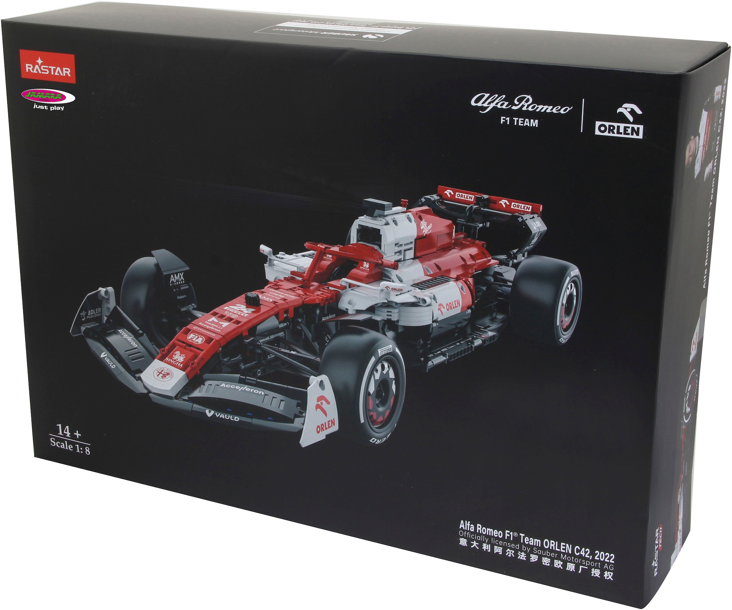 Jamara Modellauto »Bricks Bausätze, Alfa Romeo F1 C42, 1:8, rot«, besteht aus 2306 Teilen