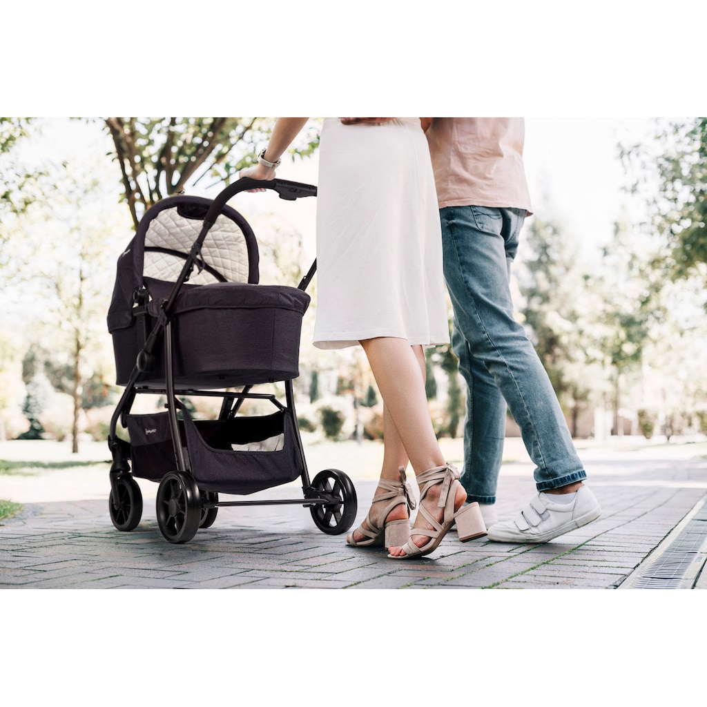 BabyGo Kombi-Kinderwagen »Style - 3in1, rosegold/black«