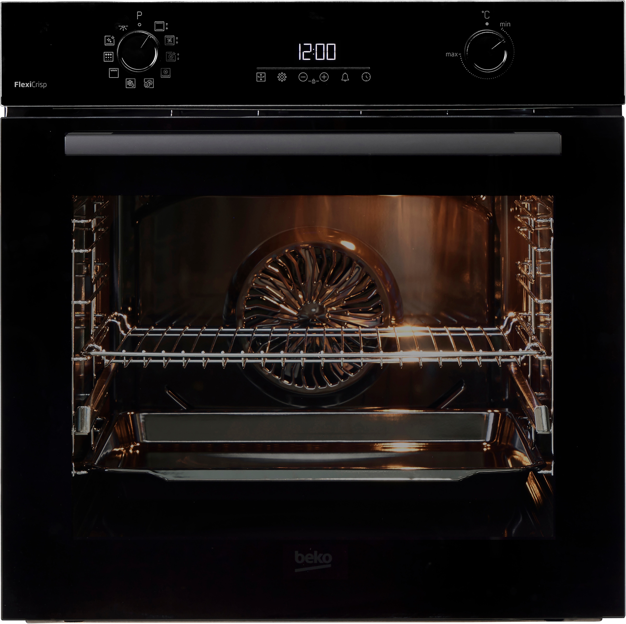 BEKO Einbaubackofen »BCBIS17300BMPF« mit 1-fach-Teleskopauszug mit SteamShine Dampf für knusprige Kruste & fluffiges Inneres dank SteamAdd