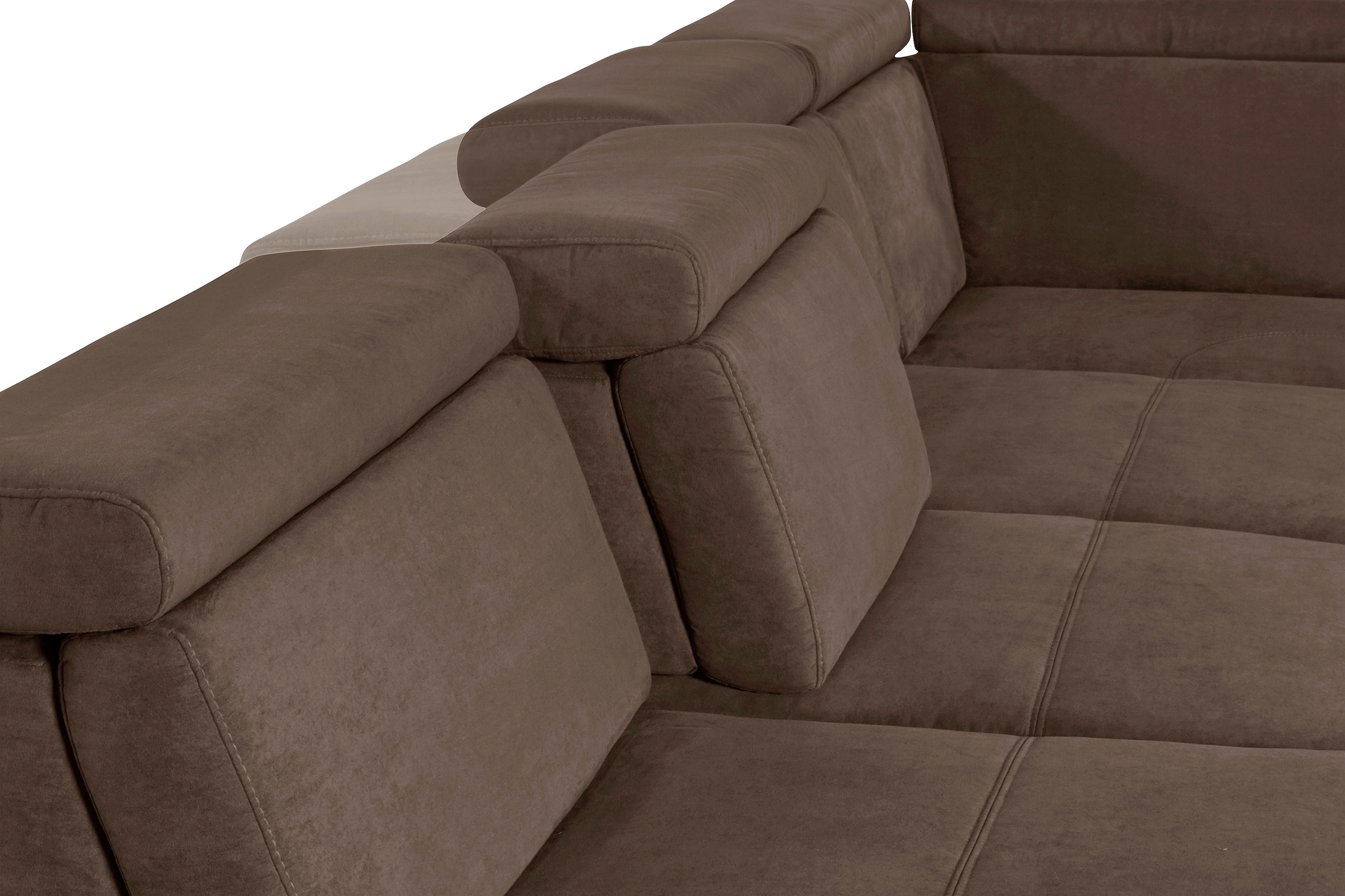 sit&more Wohnlandschaft »Gizeh U-Form«, 12 cm Fußhöhe, inklusive Sitztiefenverstellung und Kopfteilverstellung