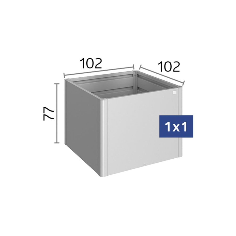 Biohort Hochbeet »1x1 silber-metallic« 102x102x77 cm, extrem langlebig, aus Metall
