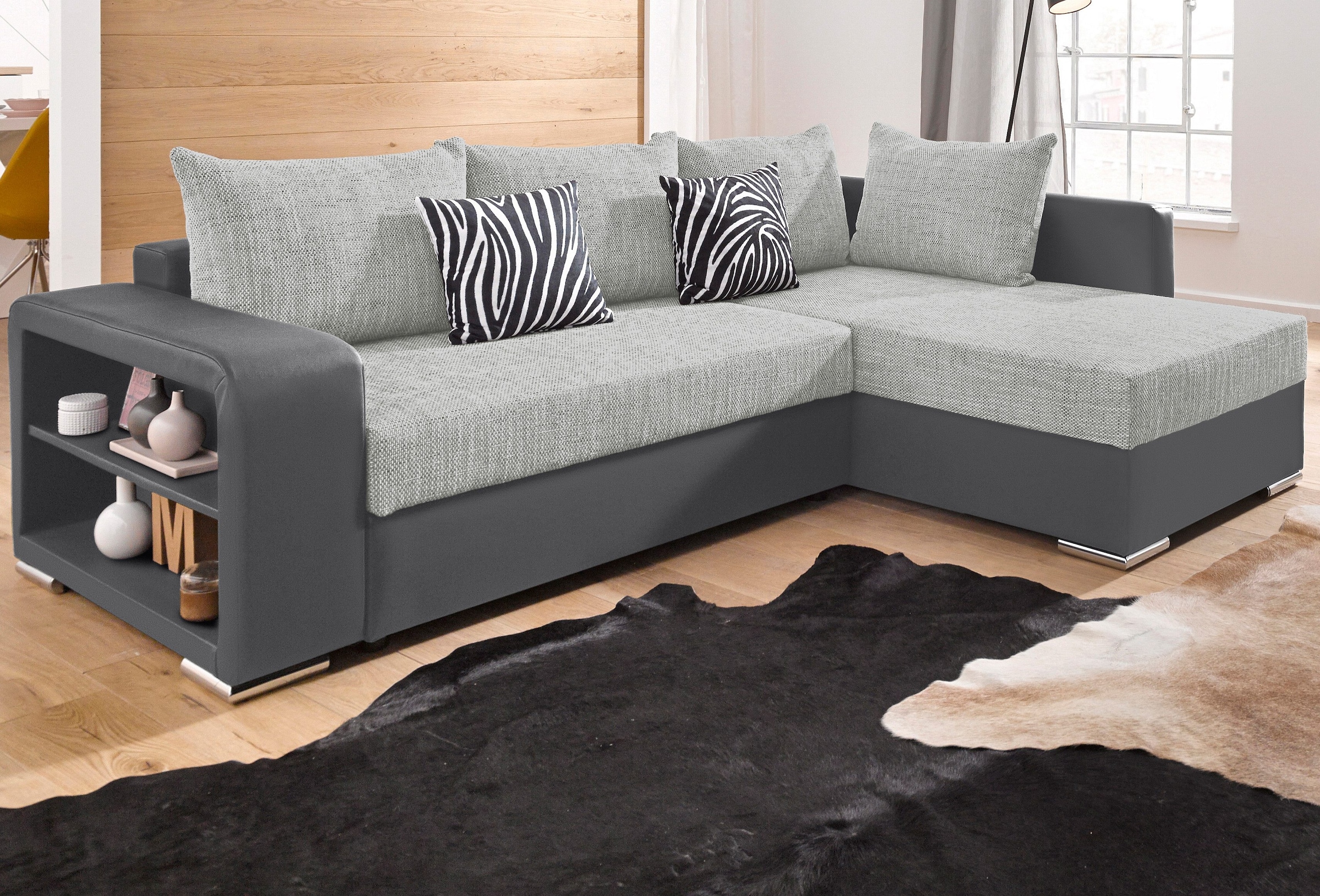 COLLECTION AB Ecksofa »John L-Form«, mit Bettfunktion, wahlweise mit Federkern