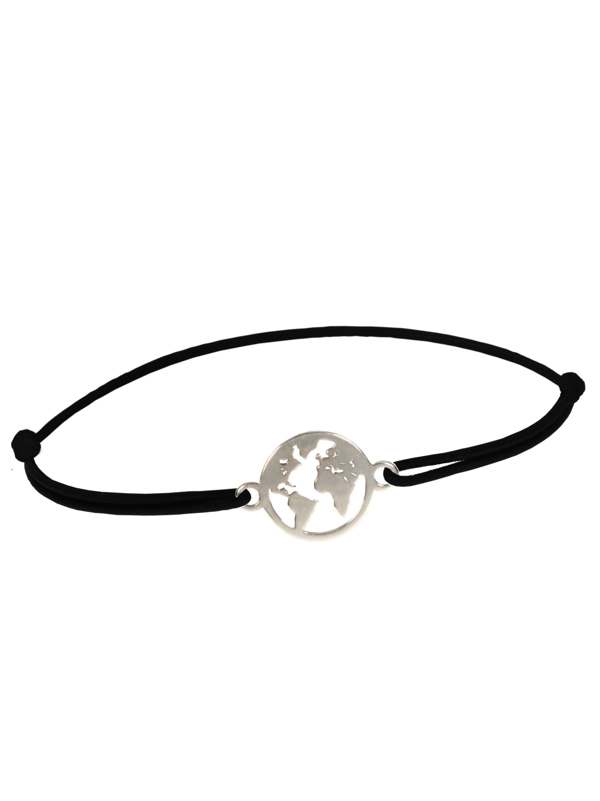 Adelia´s Armband »Damen Schmuck Armband Weltkugel 925 Silber schwarz«, Weltkugel schwarz