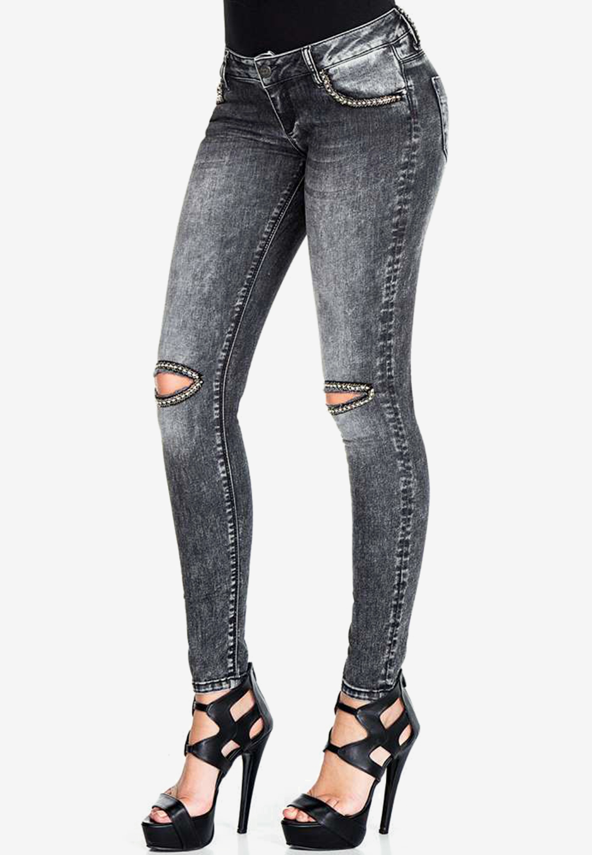 Cipo & Baxx Slim-fit-Jeans, im trendigen Used-Look