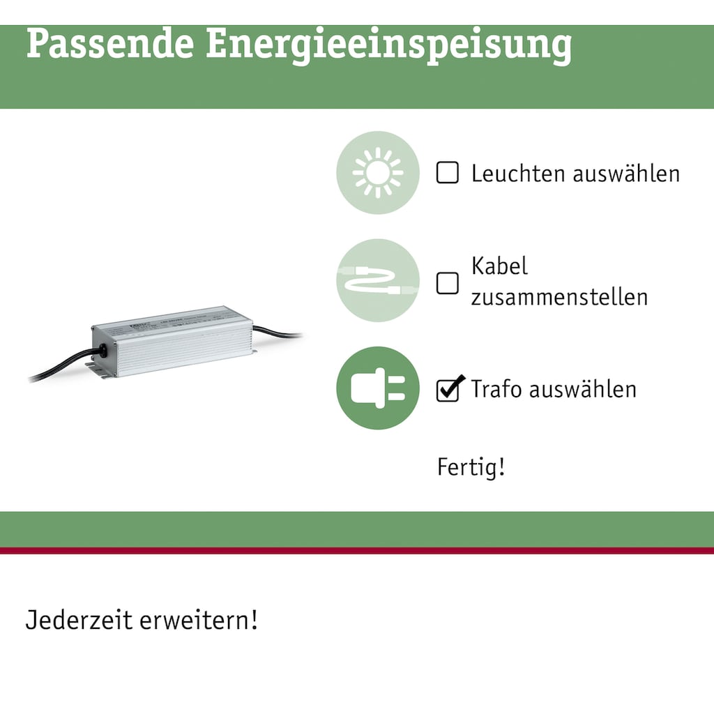 Paulmann Trafo »Outdoor Plug & Shine Power Supply Silber Alu«, (Packung, 1 St.)