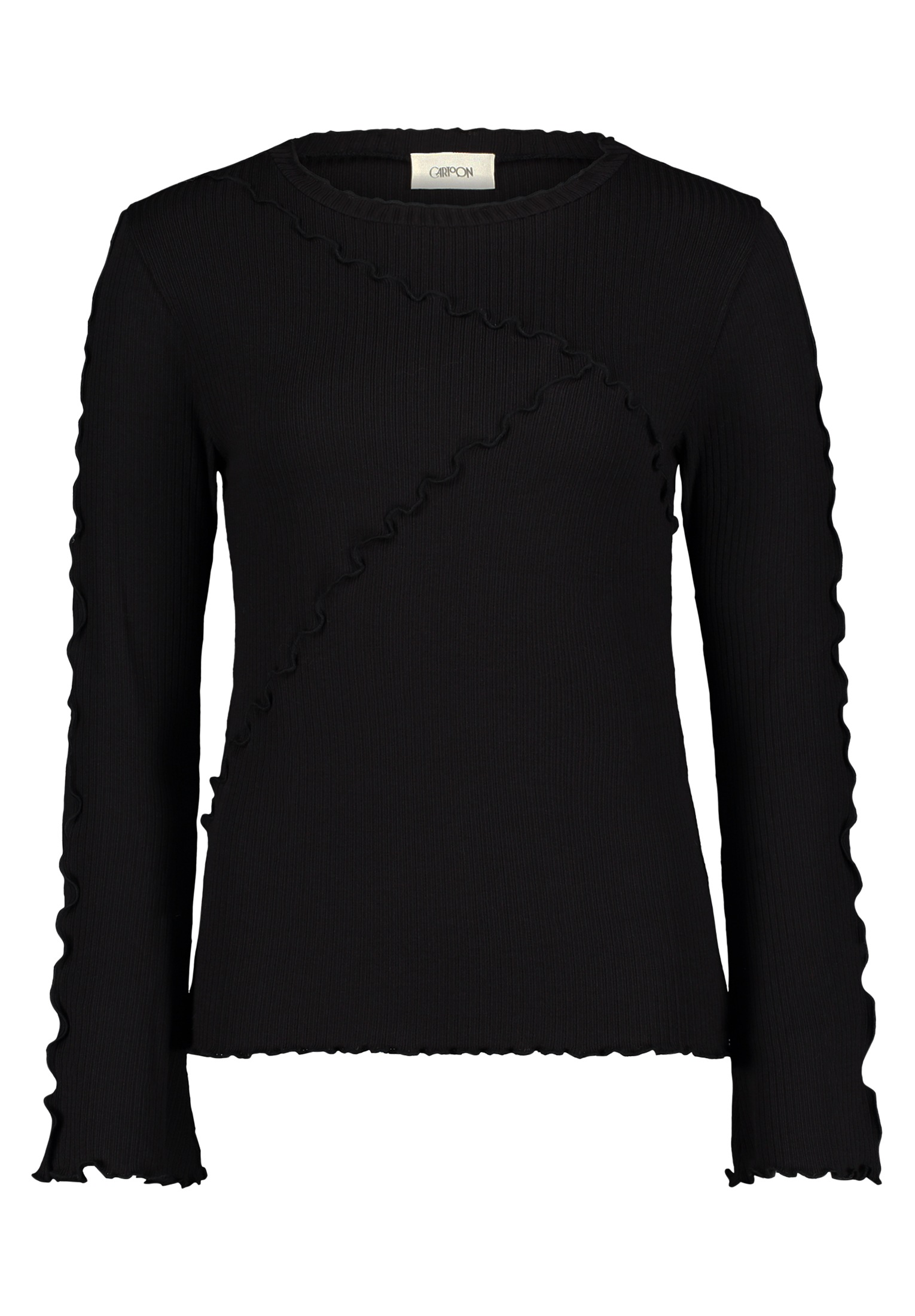 Cartoon Kurzarmshirt "Cartoon Damen Langarm-Shirt mit Kragen", (1 tlg.), Fo günstig online kaufen
