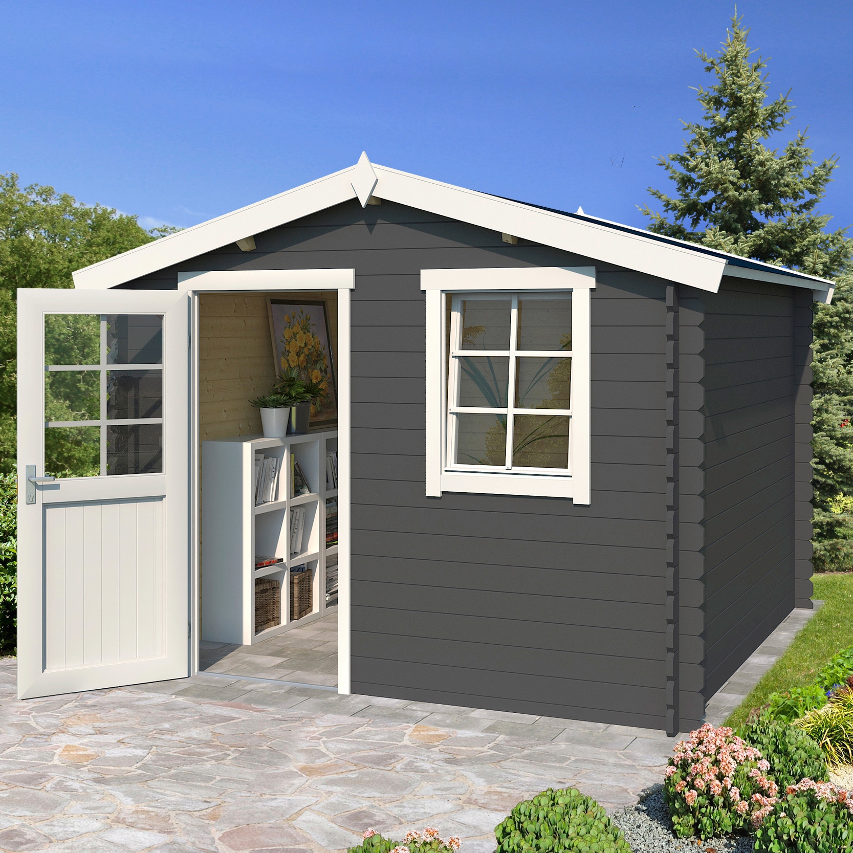 LASITA MAJA Gartenhaus "Nina 275" Blockbohlenhaus 28mm