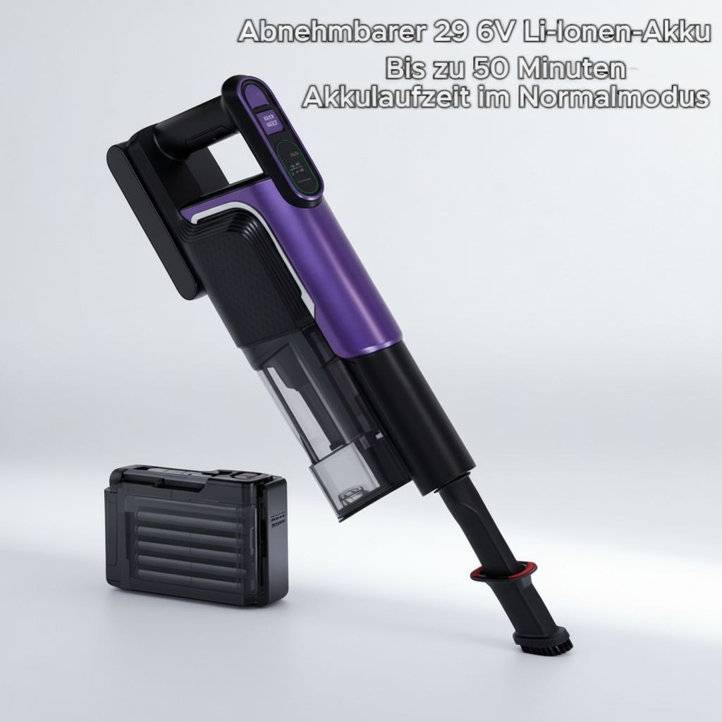 Hanseatic Akku-Bodenstaubsauger »HVS330700VBCJ inkl. Turbobürste, Wandhalterung, 700 ml Staubkapazität« mit HEPA 13 Filter und Motorschutzfilter, 330 W Leistung