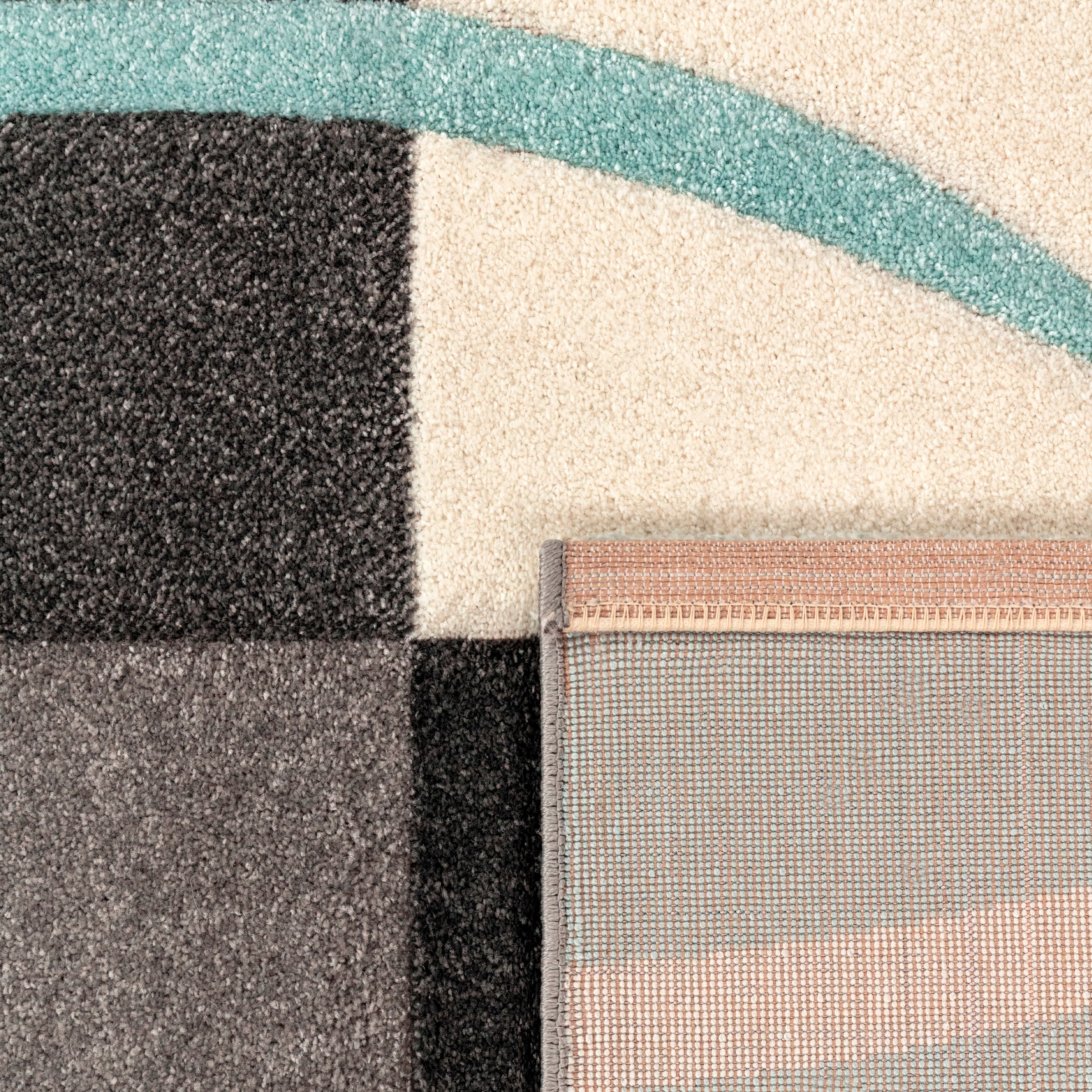 Paco Home Teppich »Lara 235«, rechteckig, 16 mm Höhe, Kurzflor, modernes Design, Pastell-Farben, mit Konturenschnitt