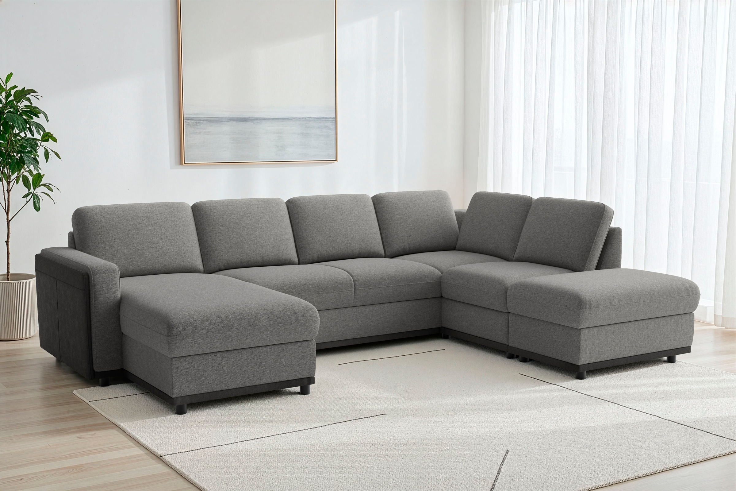 sit&more Wohnlandschaft "Cordoba" wahlweise mit Schlaffunktion und Bettkasten oder Stauraum