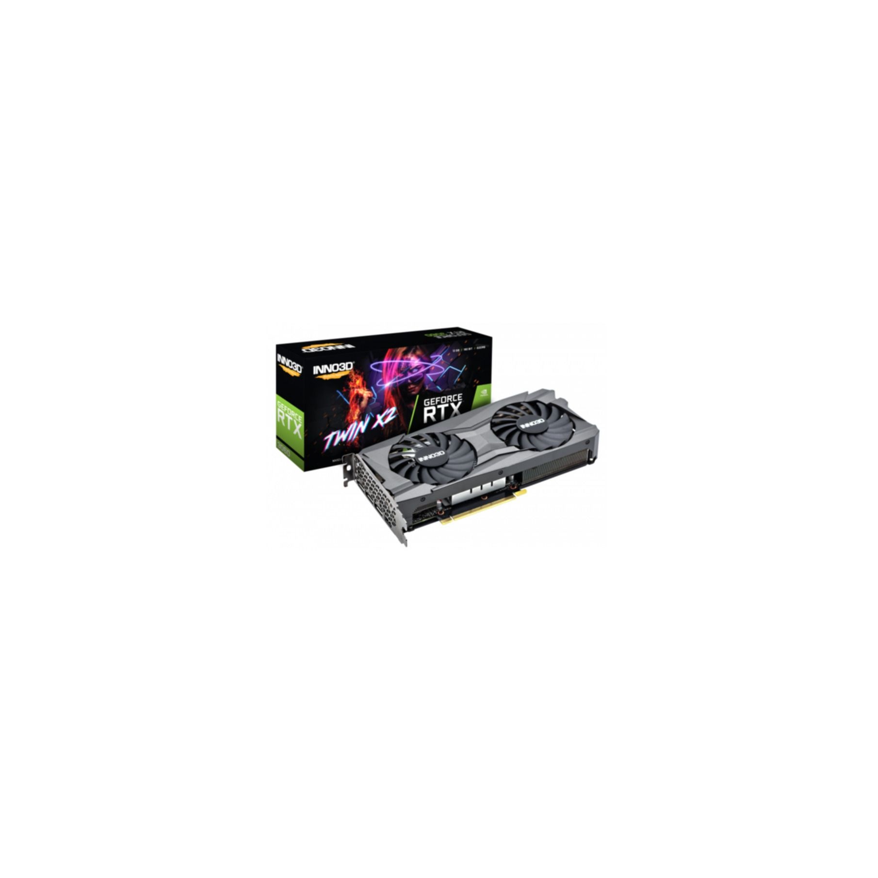 »GeForce GB, Inno3D 3060 RTX 3060 TWIN | BAUR Grafikkarte Twin GEFORCE 12 X2«, RTX Back GDDR6, cooler, Plate