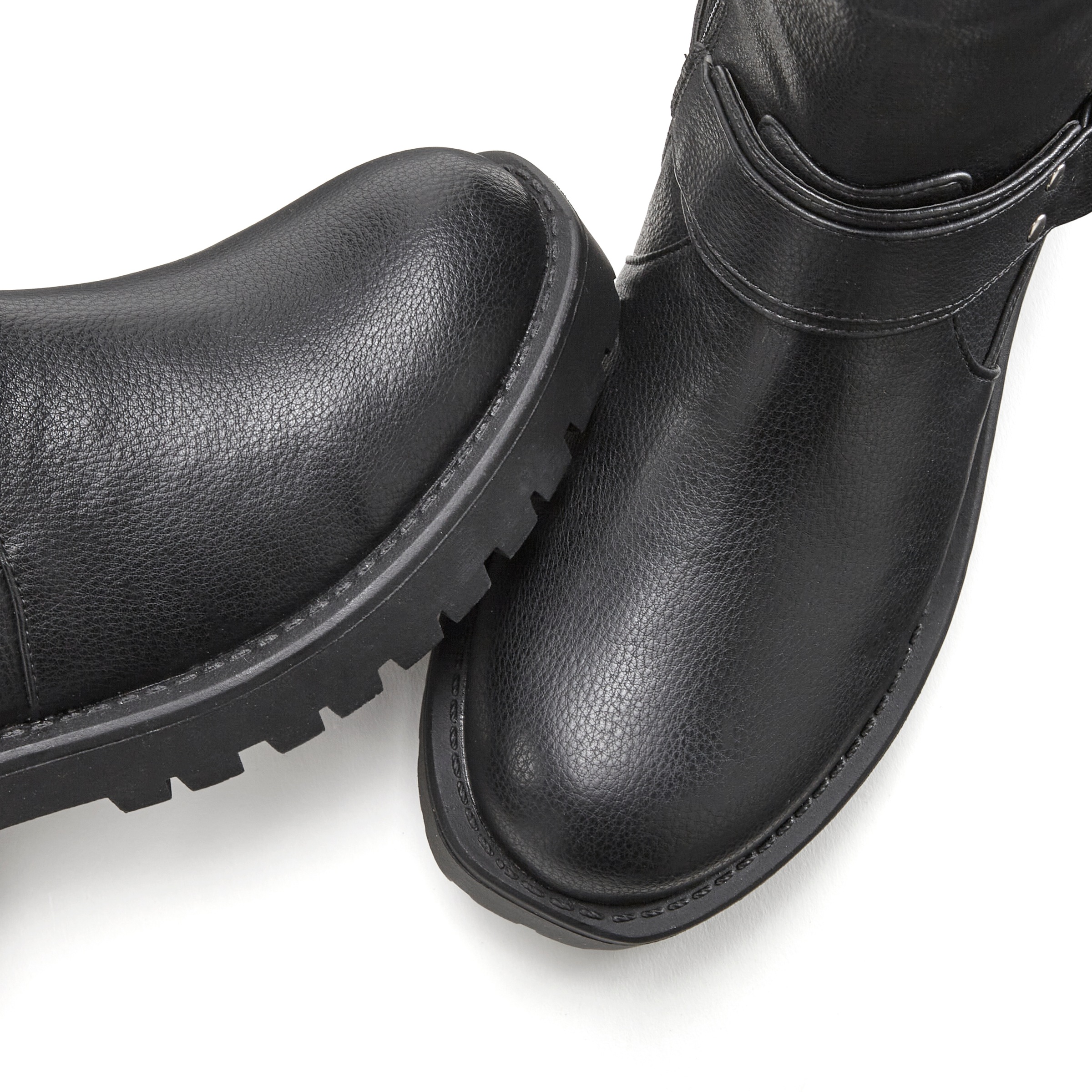 Bikerboots LASCANA, Damen, Gr. 38, schwarz, Obermaterial: 100% Lederimitat. Decksohle: 100% Lederimitat. Futter: 100% Lederimitat. Laufsohle: 100% Synthetik, unifarben, Schuhe Bikerboots, mit trendigen Zierschnallen, Stiefel, Stiefelette 3