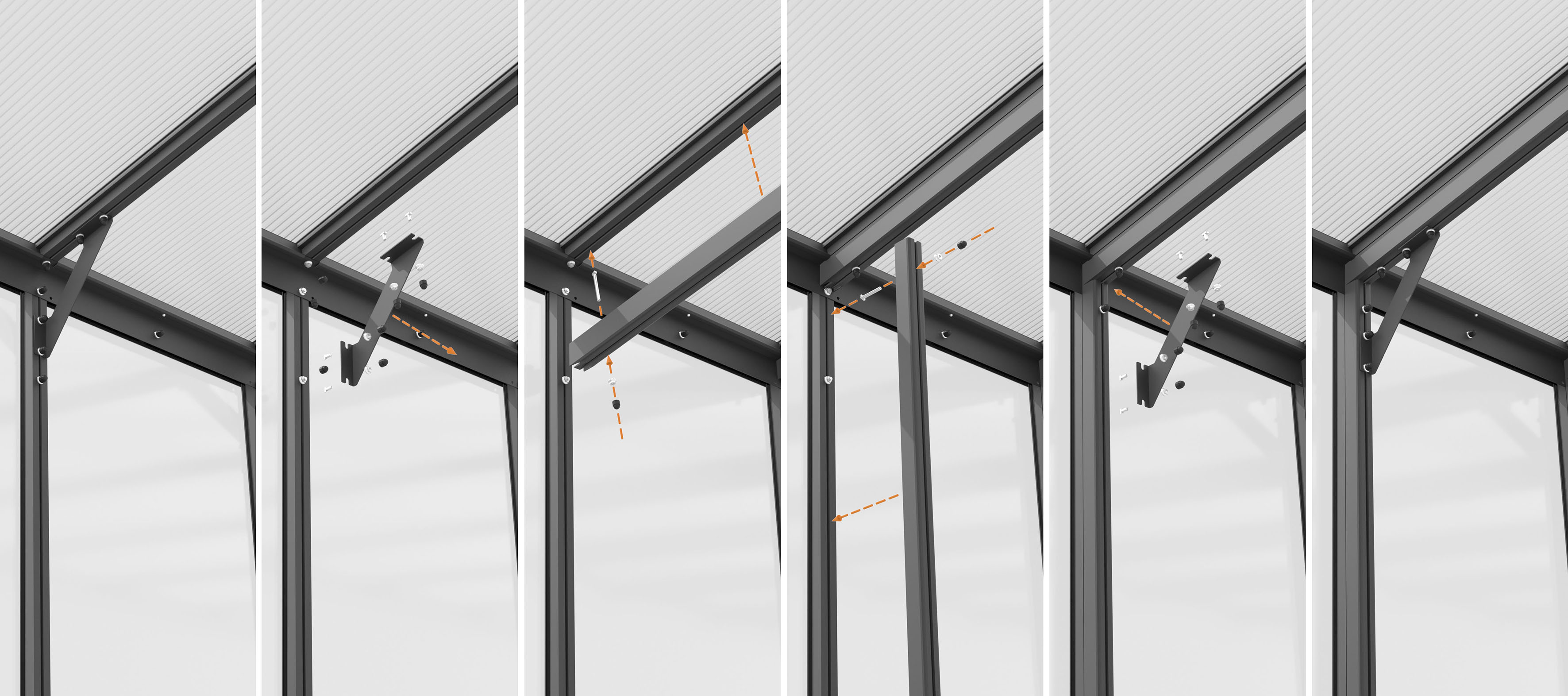 Thumbnail - Vitavia Stabilisierungsprofil "Nachrüstsatz passend für Gewächshaus H elena 11900" schwarz