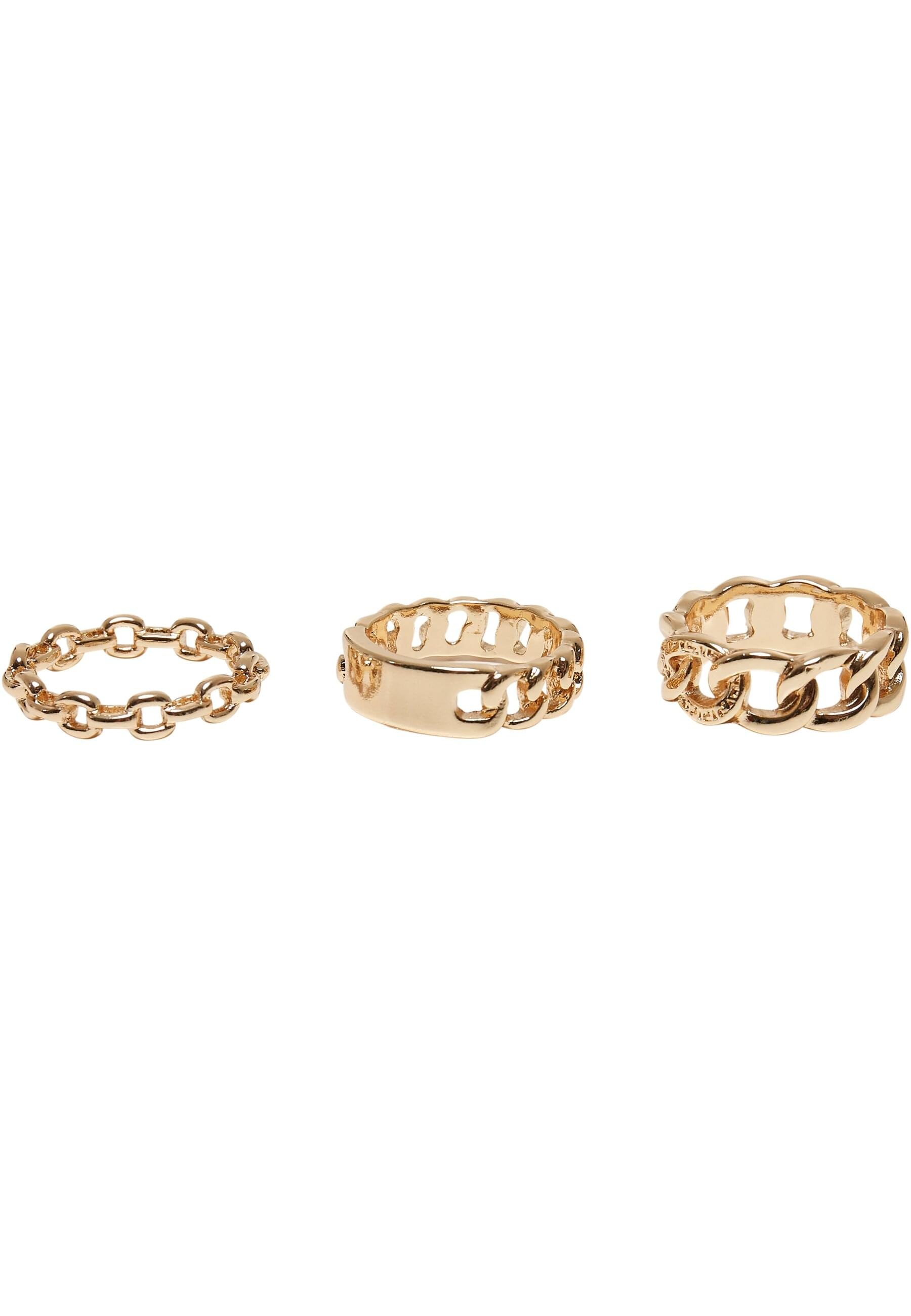 URBAN CLASSICS Schmuckset "Urban Classics Unisex Chain Ring 3-Pack", (1 tlg.)