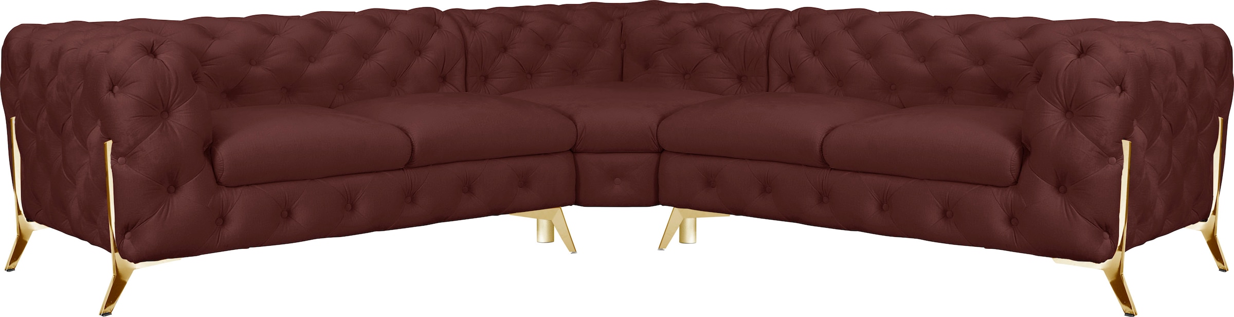 Home affaire Chesterfield-Sofa "Amaury L-Form" Chesterfield-Optik, Breite/T günstig online kaufen