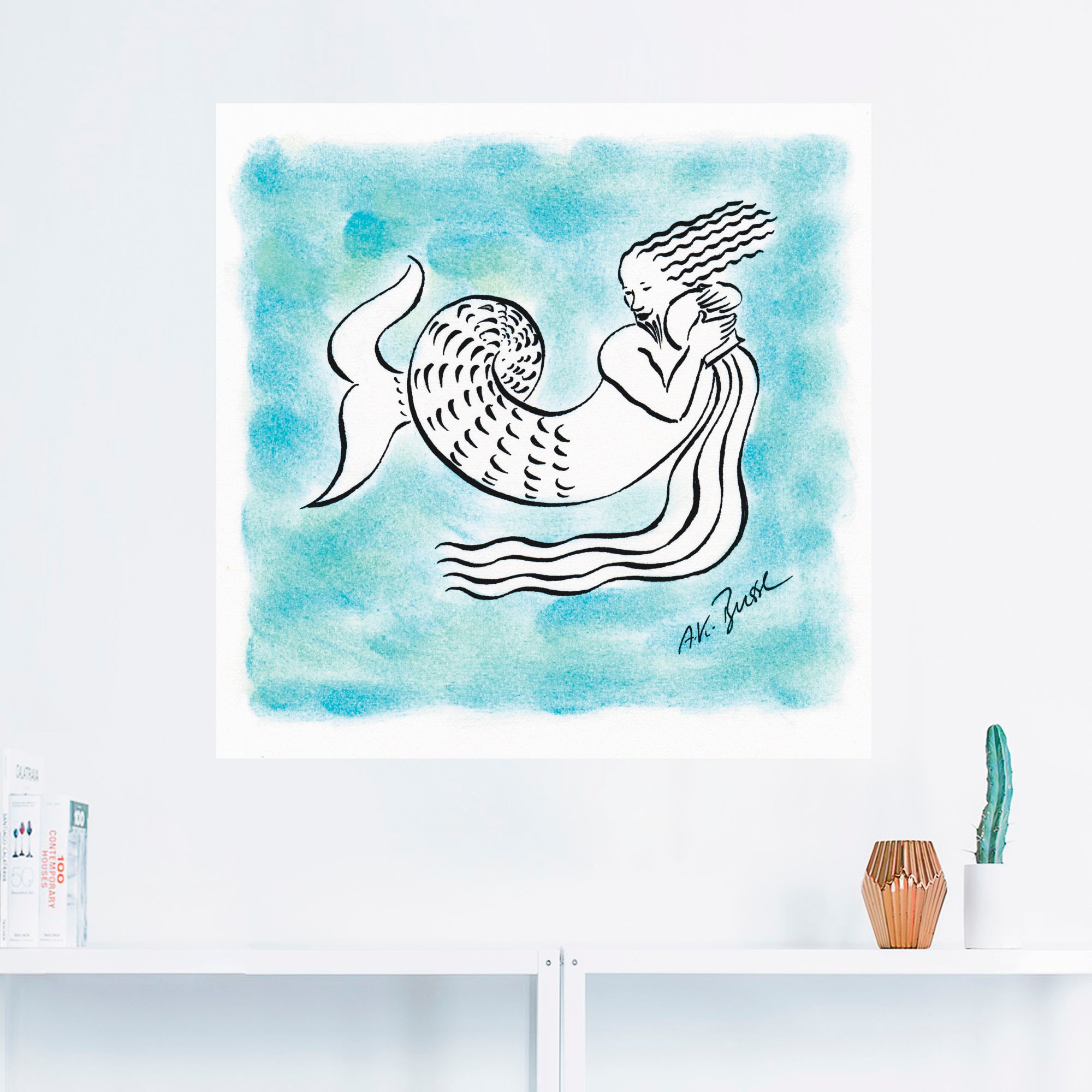 Artland Wandbild »Serie Sternzeichen Wassermann«, Sternzeichen, (1 St.), als Leinwandbild, Wandaufkleber oder Poster in versch. Größen