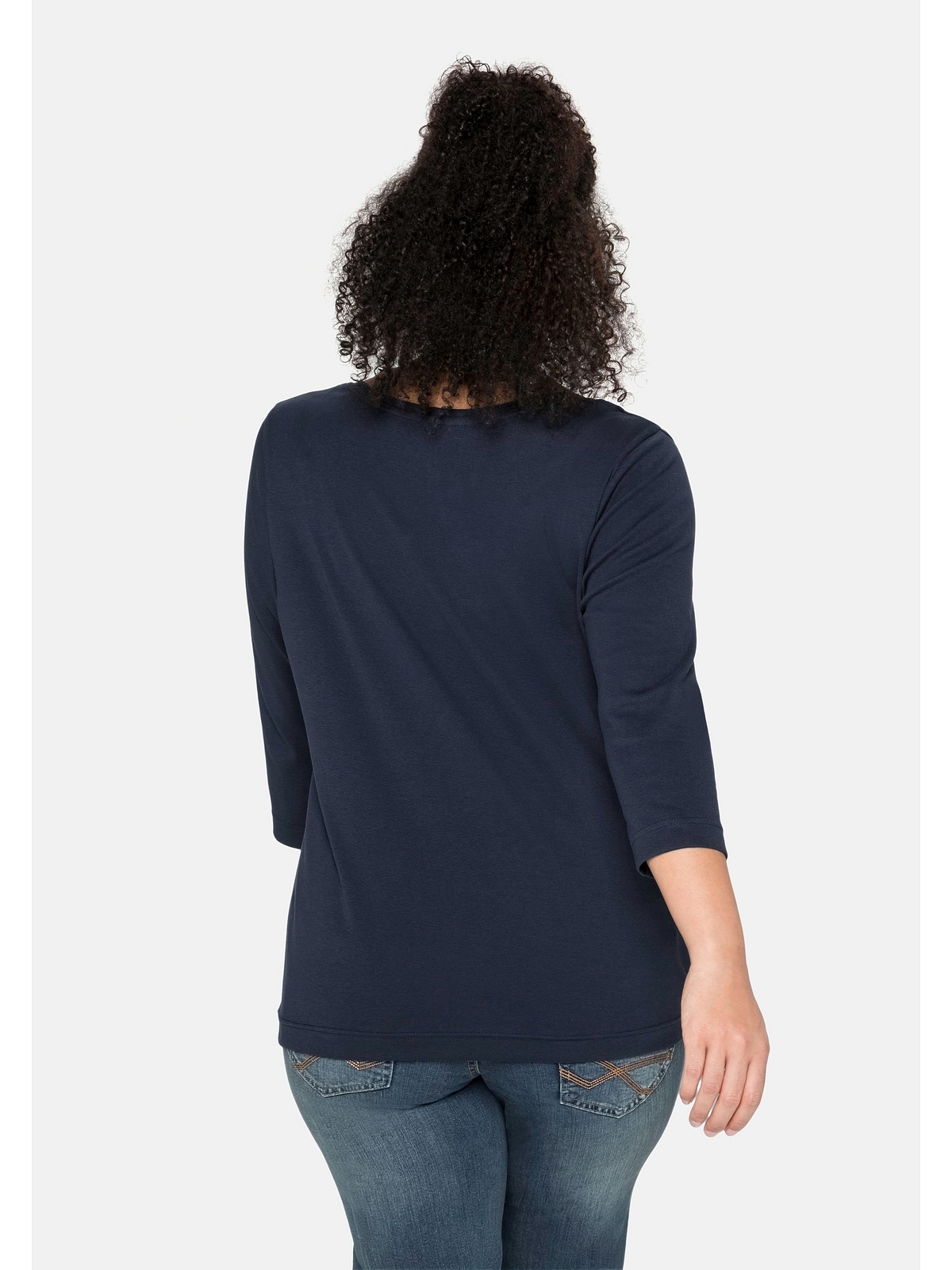 Sheego 3/4-Arm-Shirt »Große Größen«, aus reiner Baumwolle für kaufen | BAUR | Rundhalsshirts